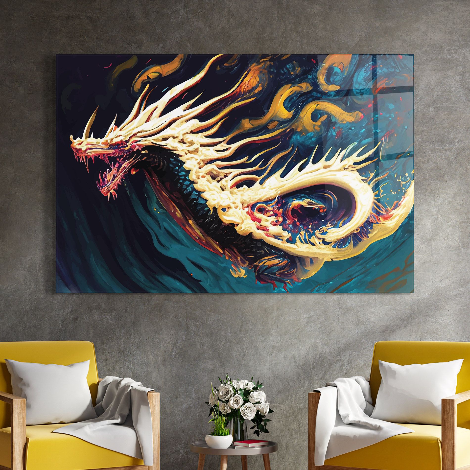Flying Acrylic Dragon mockup 4