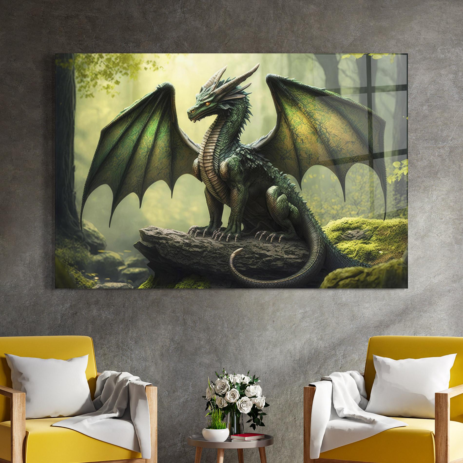 Tablou Sticla Green Dragon mockup 4