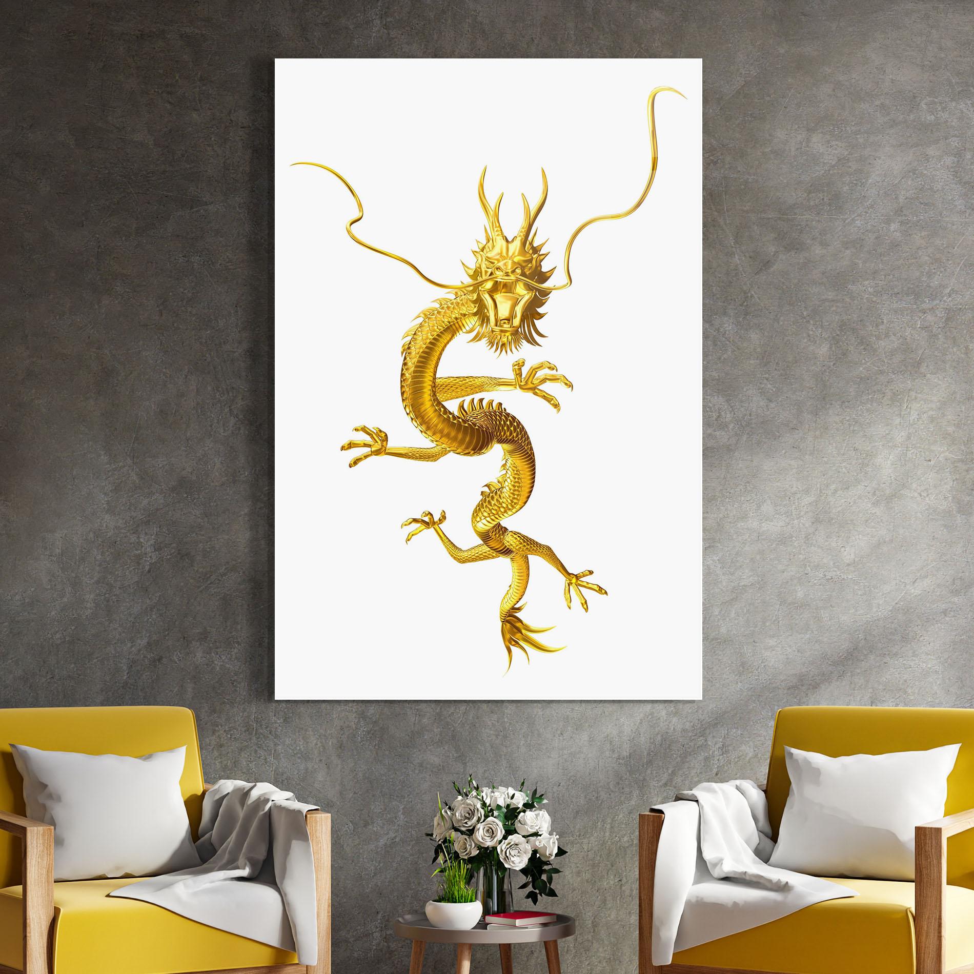 Tablou Sticla Golden Dragon mockup 4