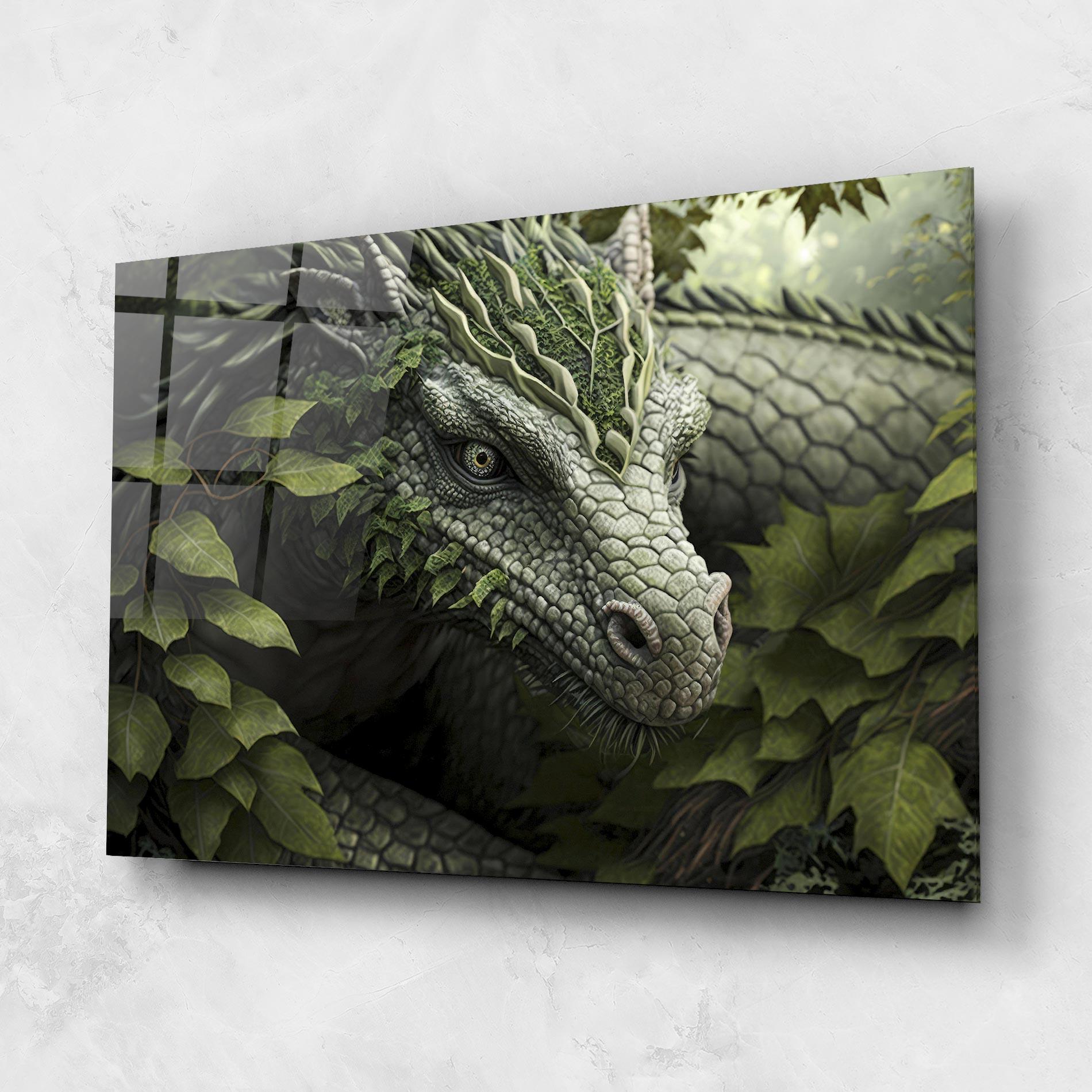 Tablou Sticla Ancient Forest Dragon mockup 1