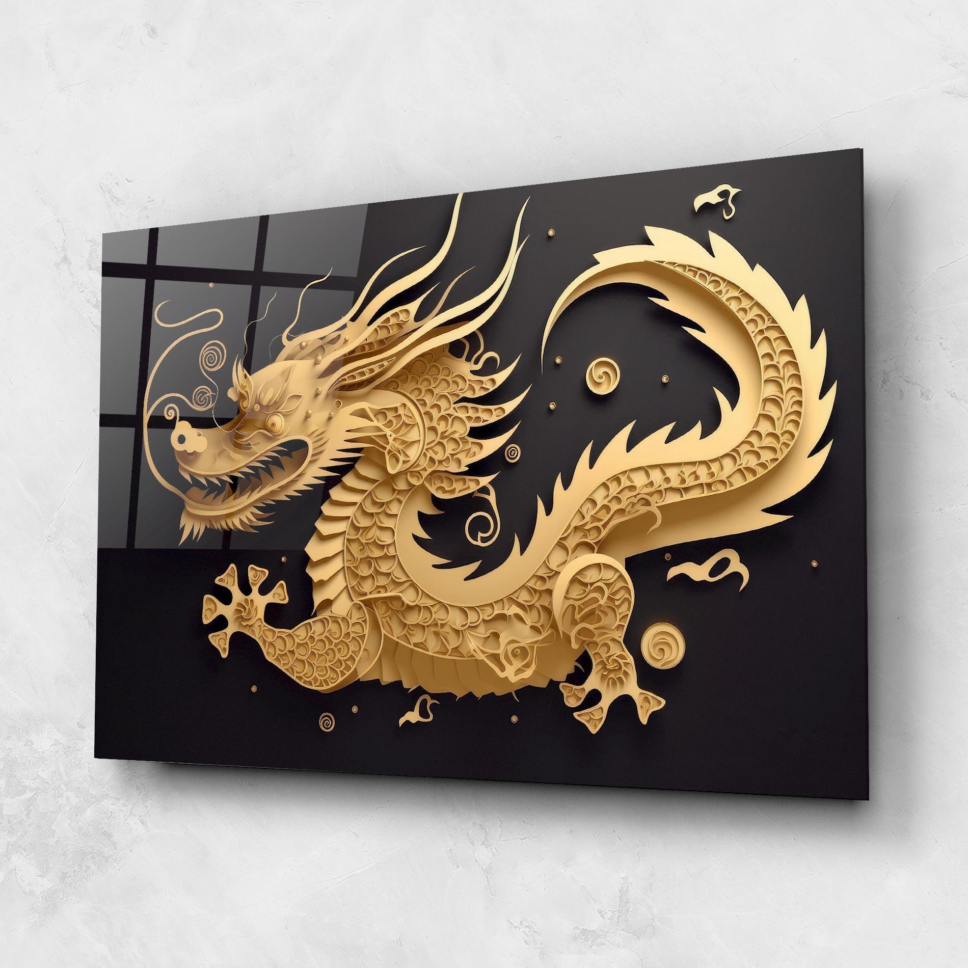Tablou Sticla Dragon Zodiac Sign mockup 1