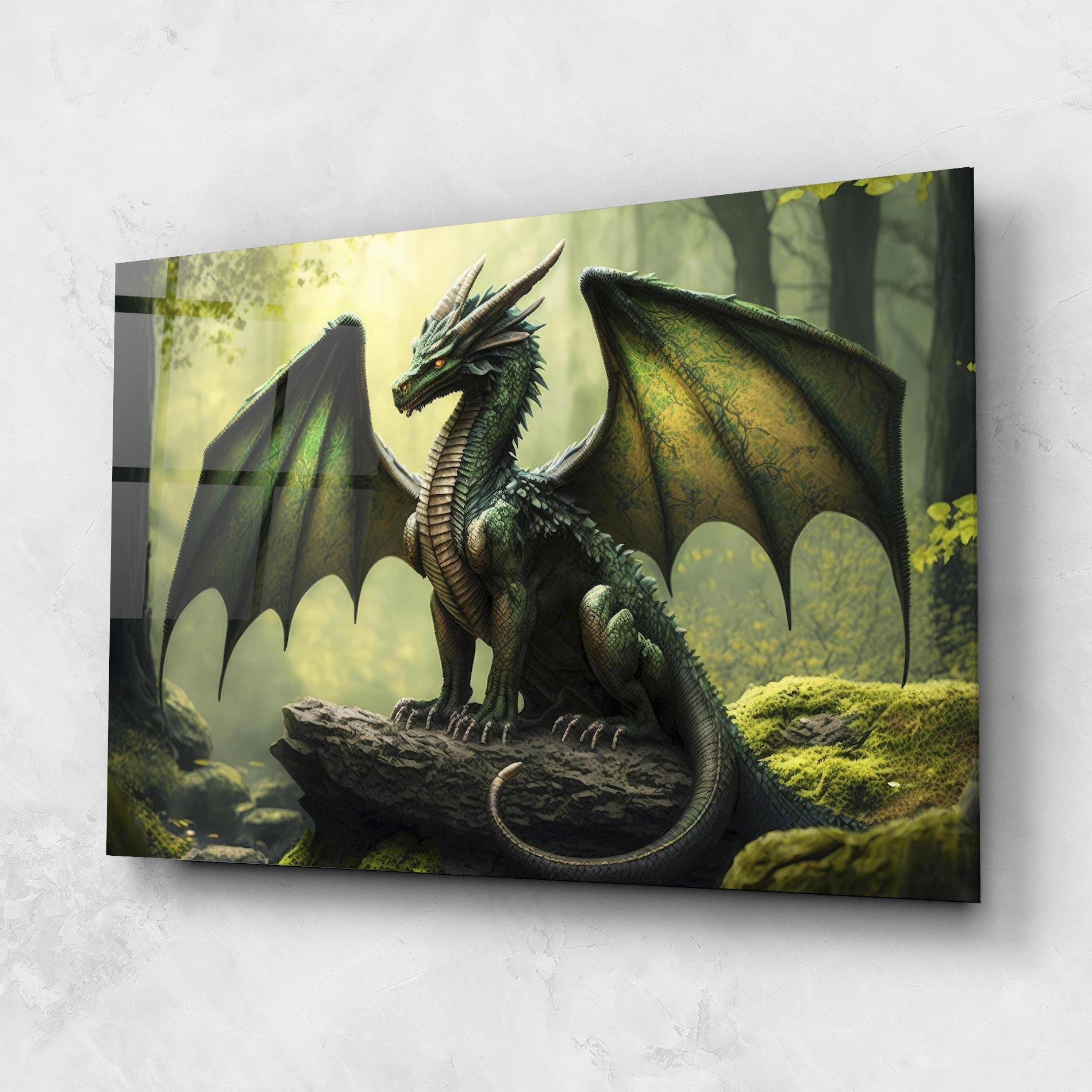 Tablou Sticla Green Dragon mockup 1