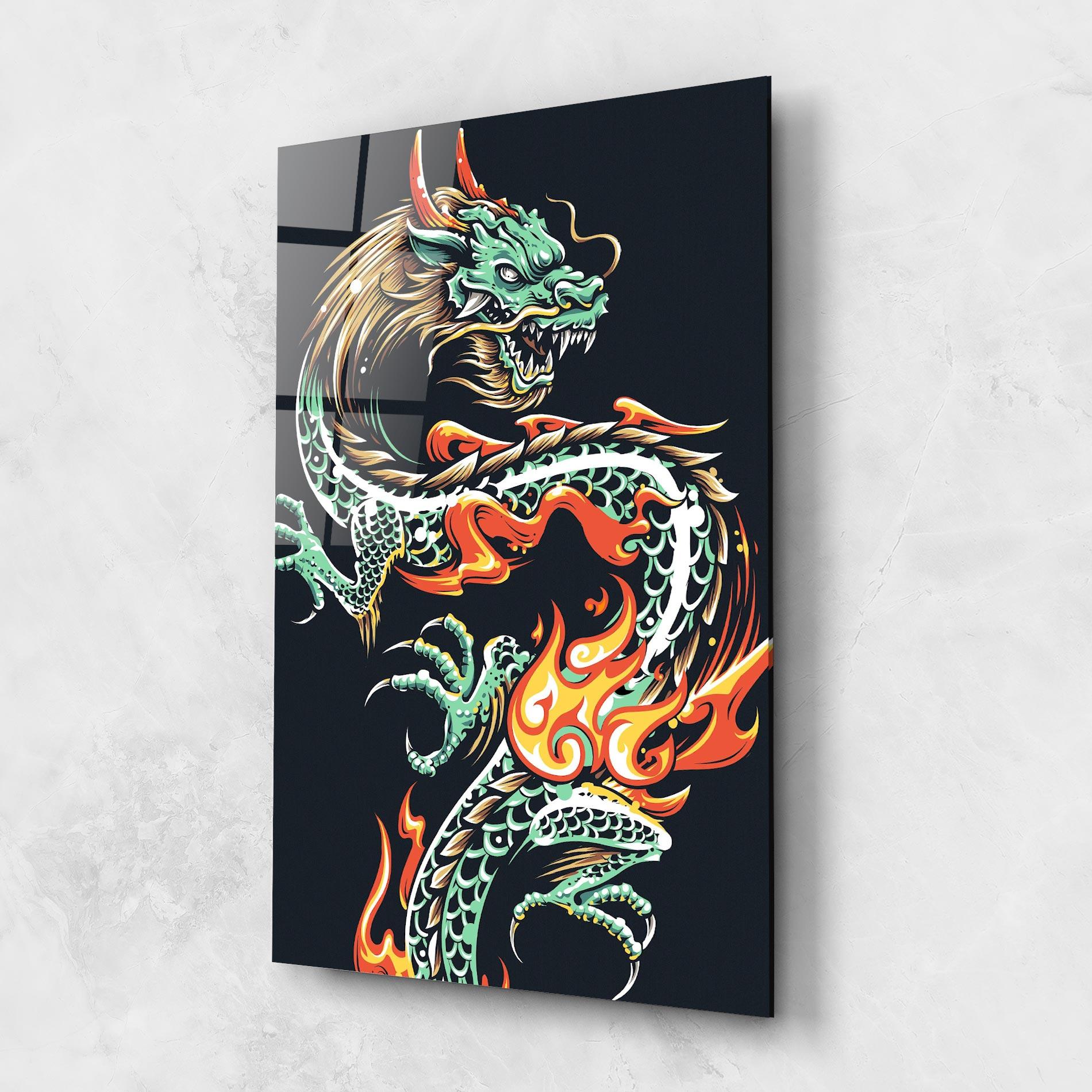 Tablou Sticla Dragon Green mockup 1
