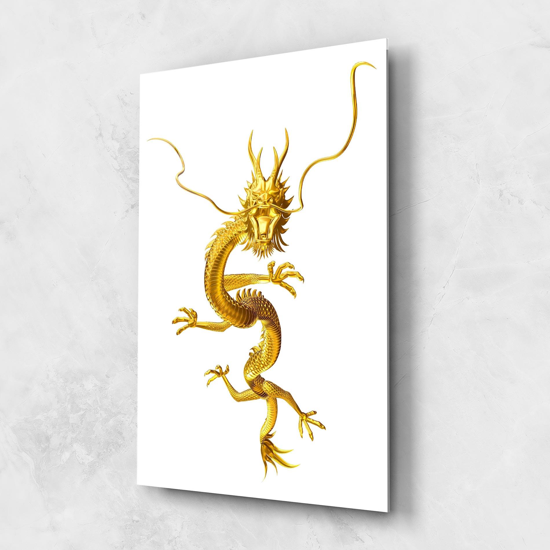 Tablou Sticla Golden Dragon mockup 1