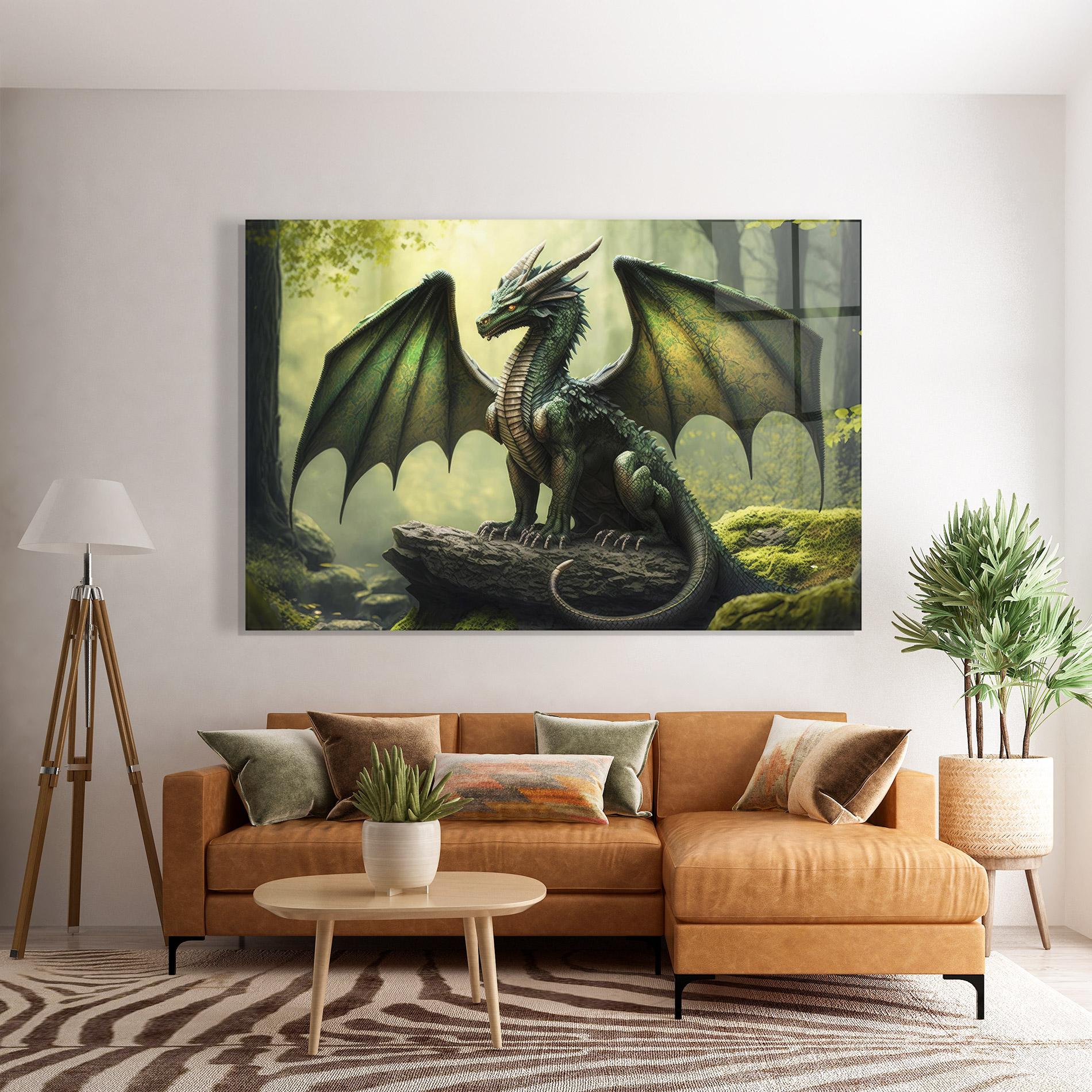 Tablou Sticla Green Dragon mockup 7
