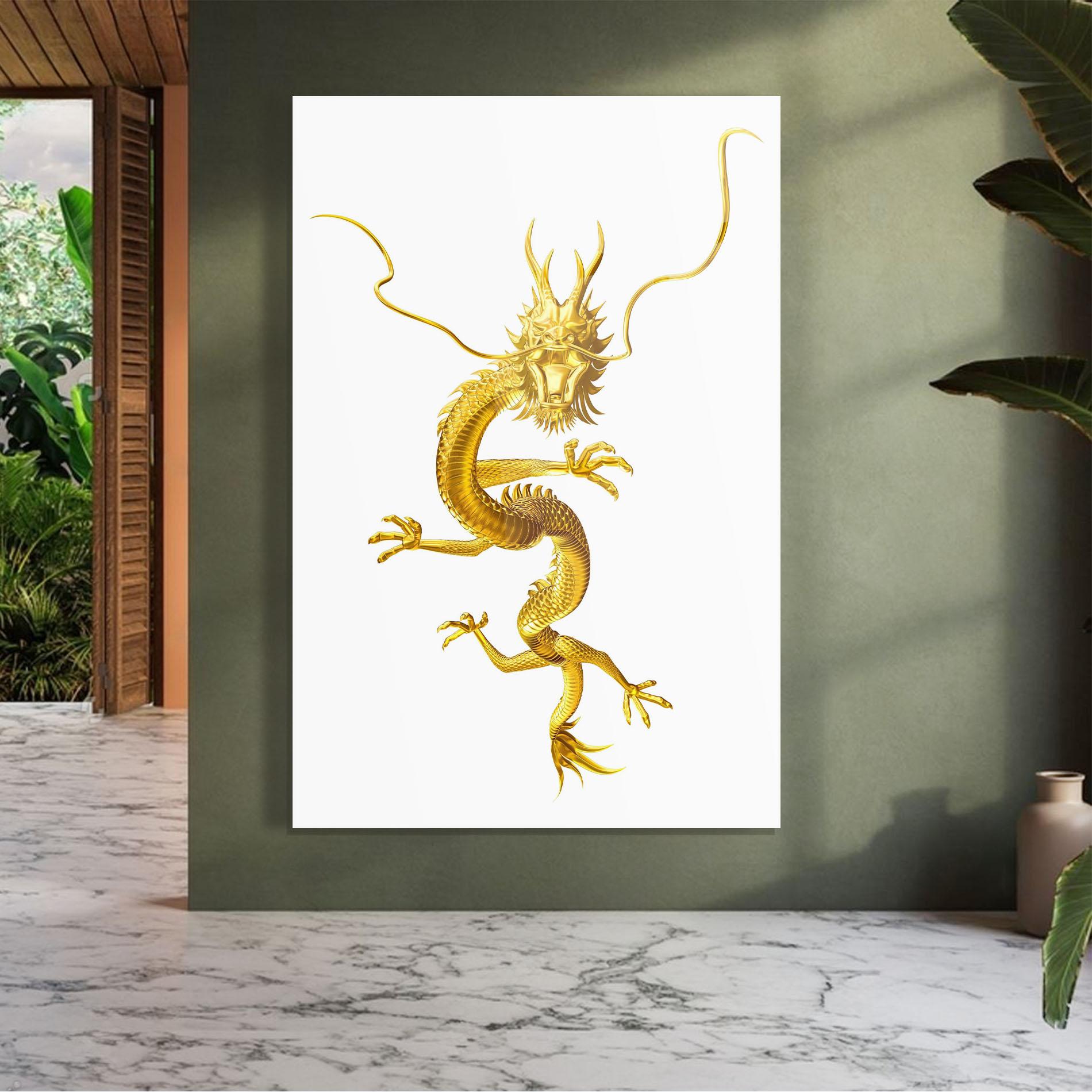 Tablou Sticla Golden Dragon mockup 7