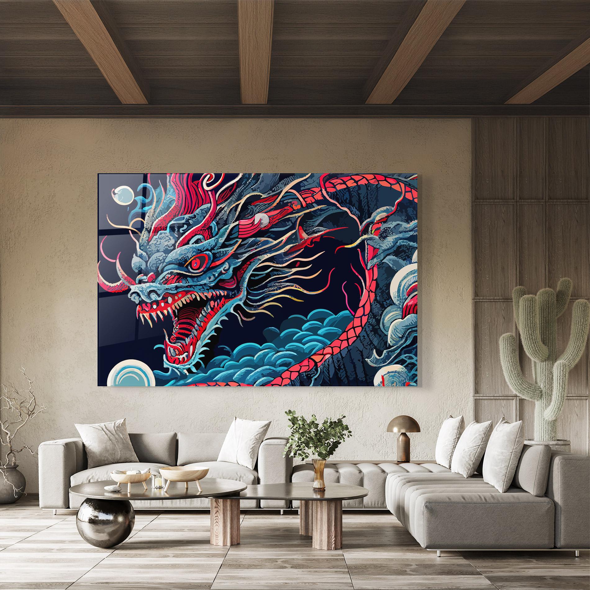 Tablou Sticla Cloud Dragon mockup 8