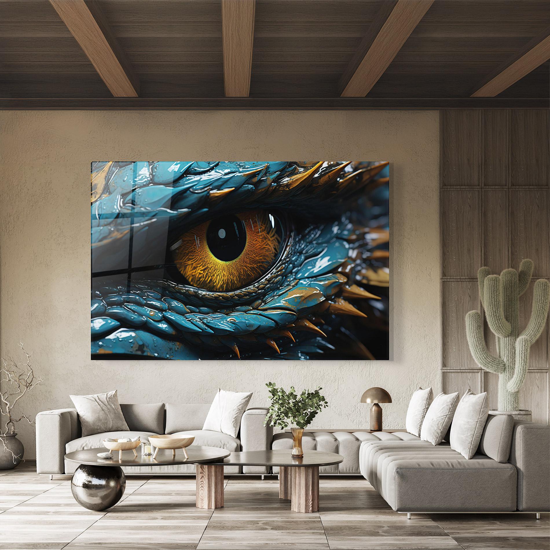Tablou Sticla Dragon Eye Close Up mockup 8