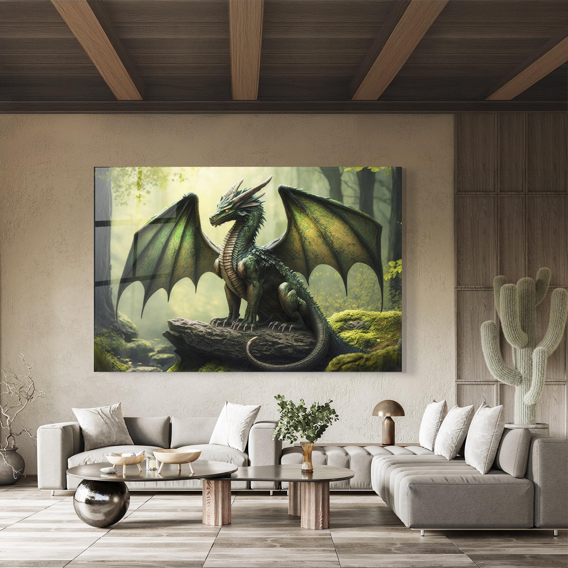 Tablou Sticla Green Dragon mockup 8