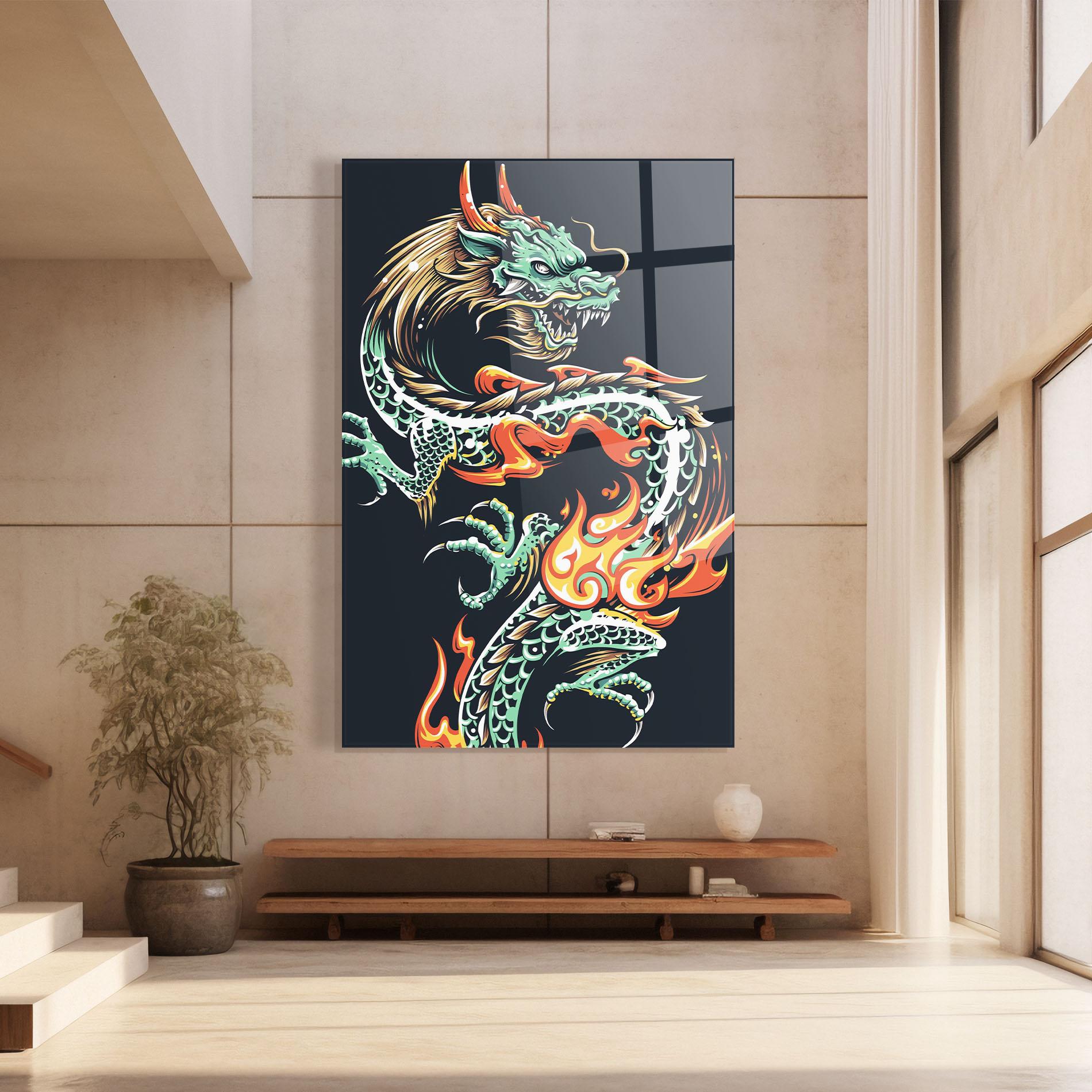 Tablou Sticla Dragon Green mockup 8