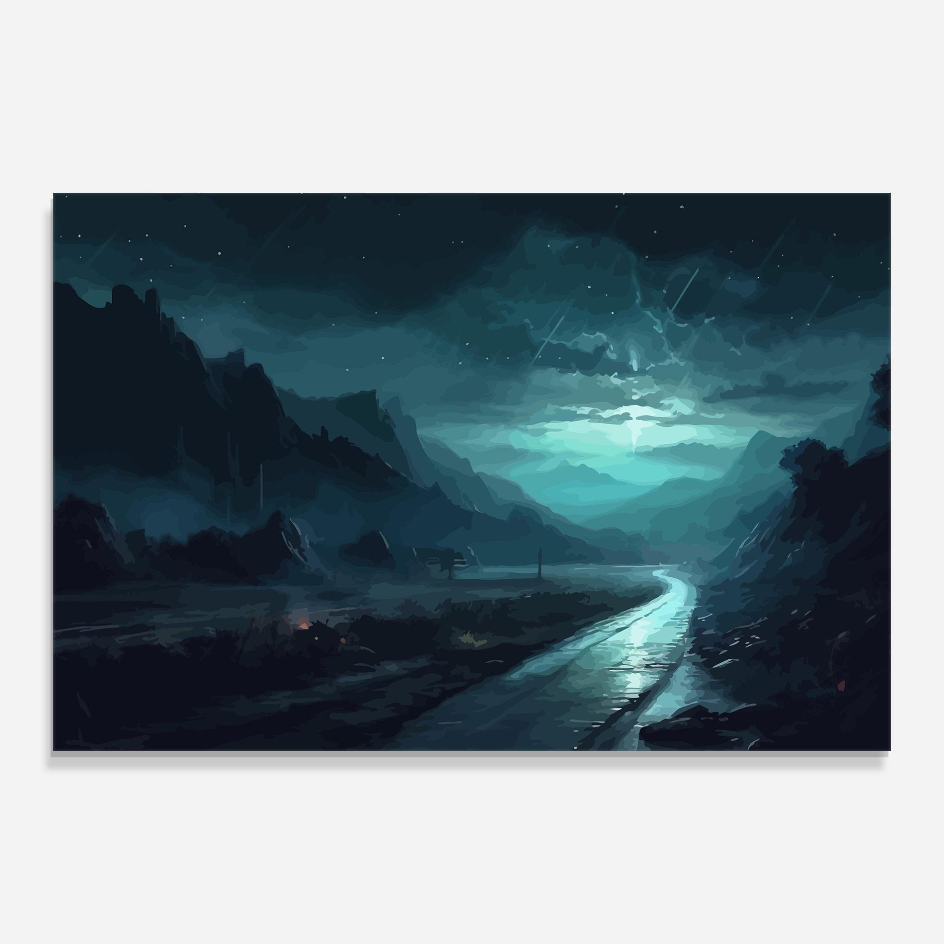 Tablou Sticla Blue Universe mockup 0