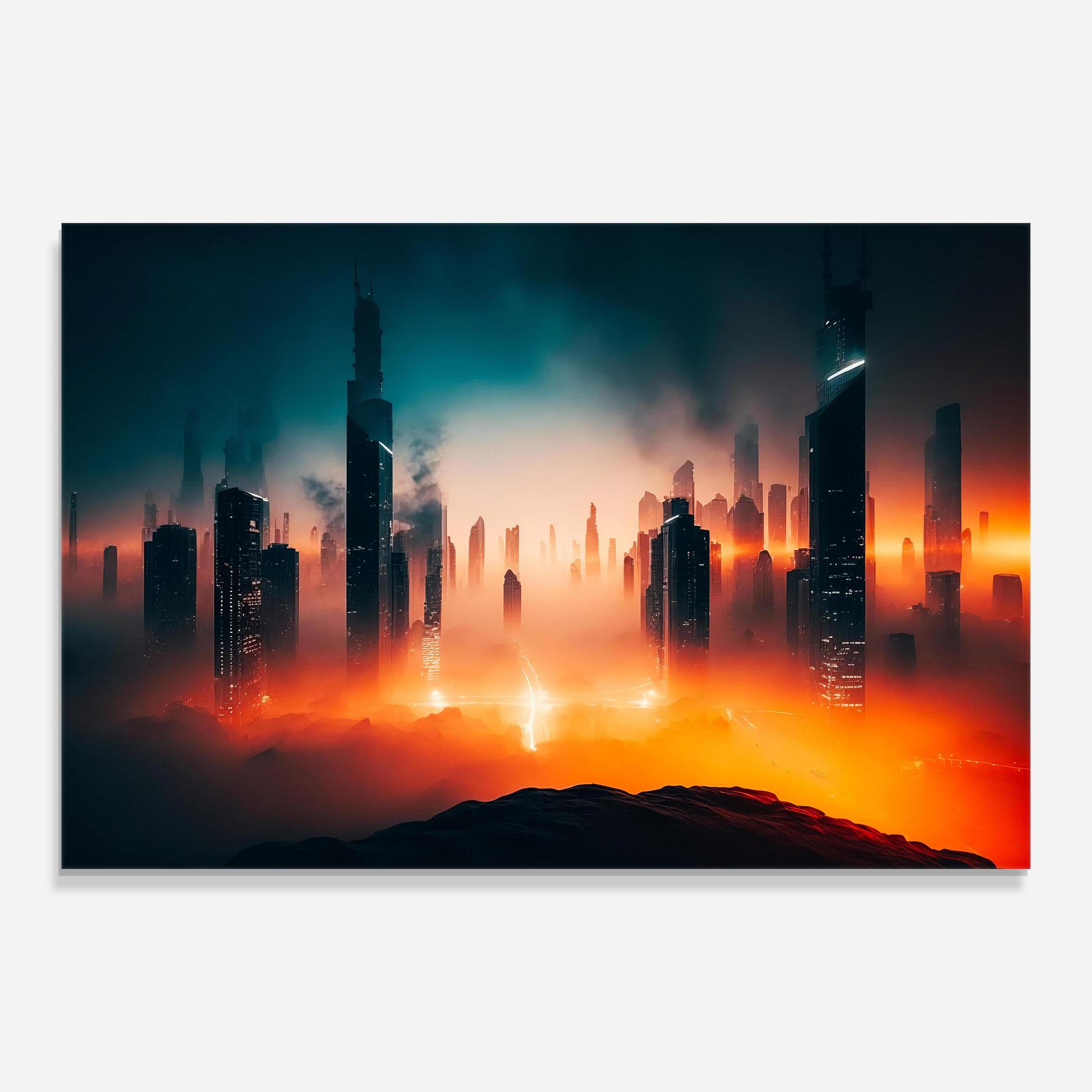 Tablou Sticla City S Skyline mockup 0