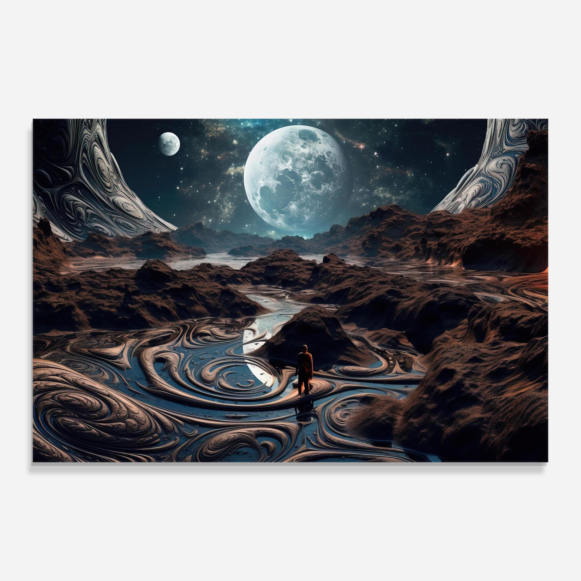 Tablou Sticla Desert Big Moon mockup 0
