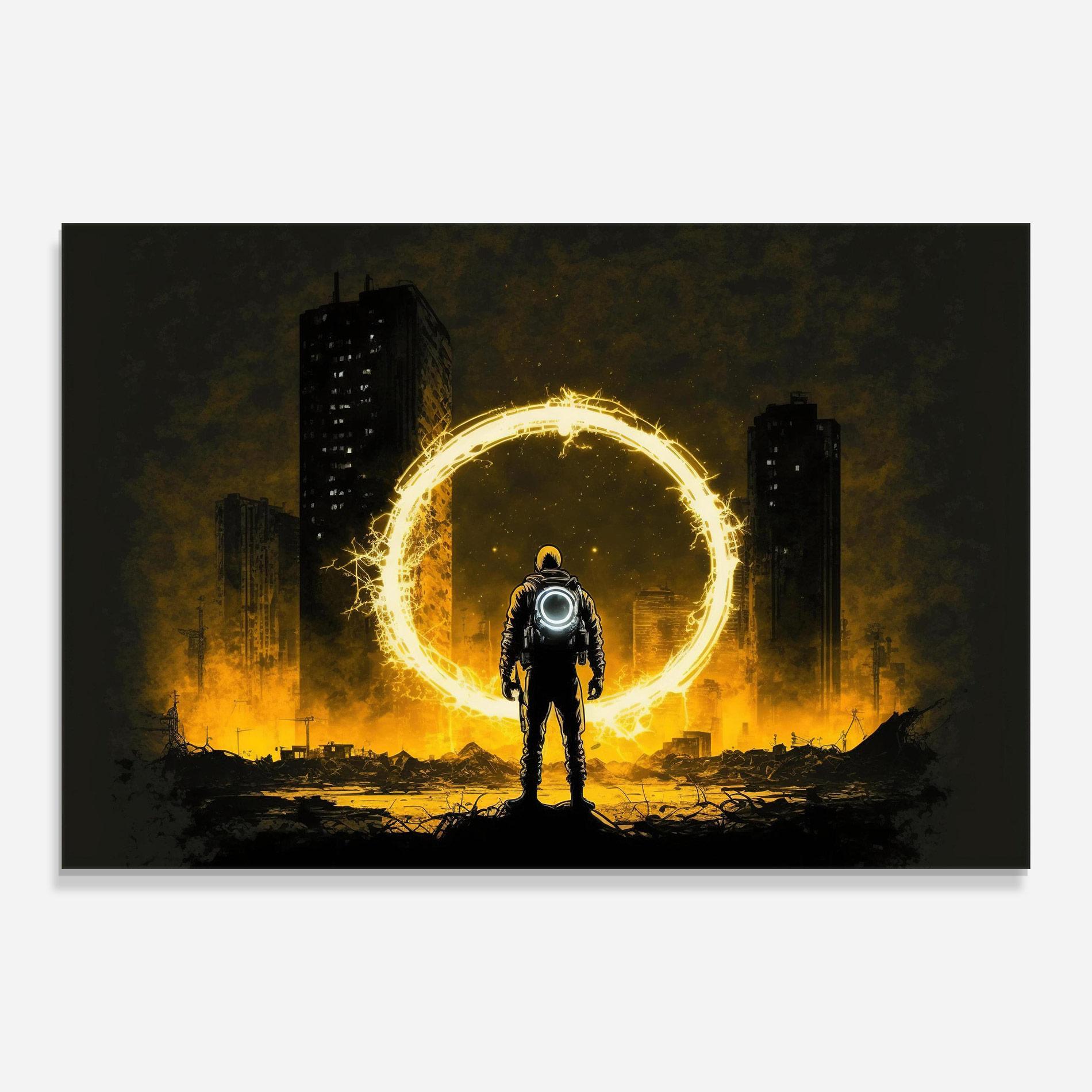 Tablou Sticla Fire Portal mockup 0