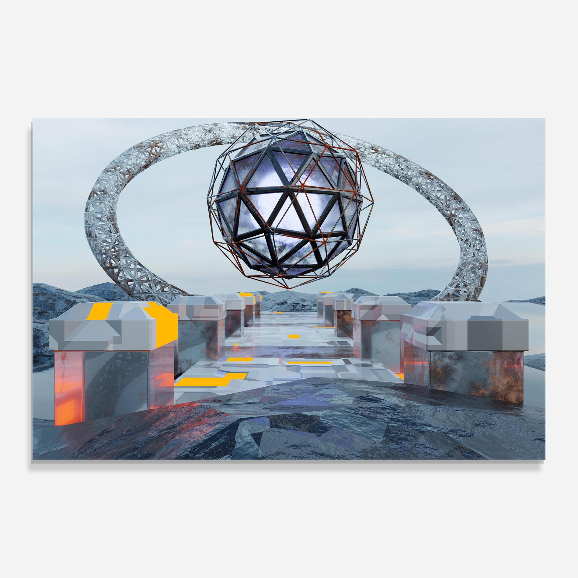 Tablou Sticla Galactic Globe mockup 0