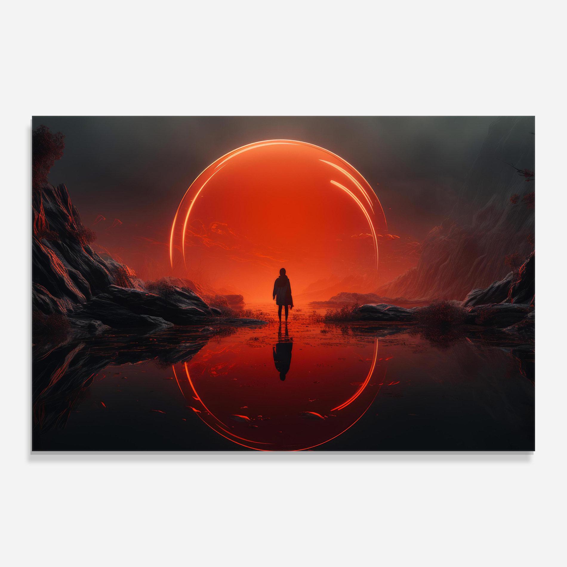 Tablou Sticla Man Orange Orb mockup 0