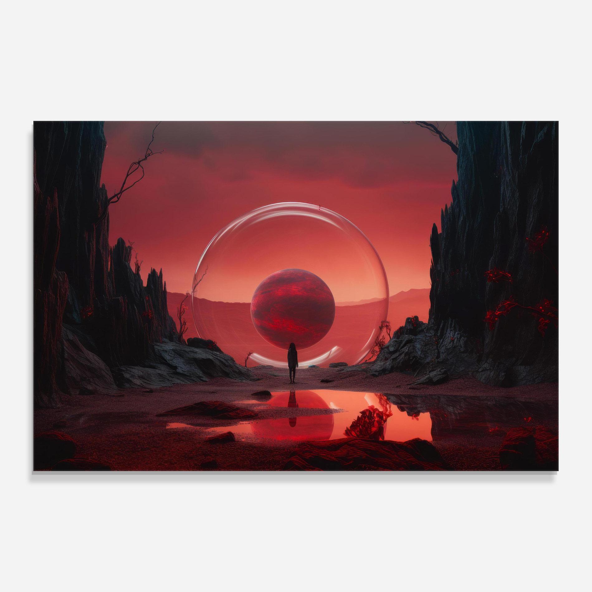Tablou Sticla Red Planet Art mockup 0