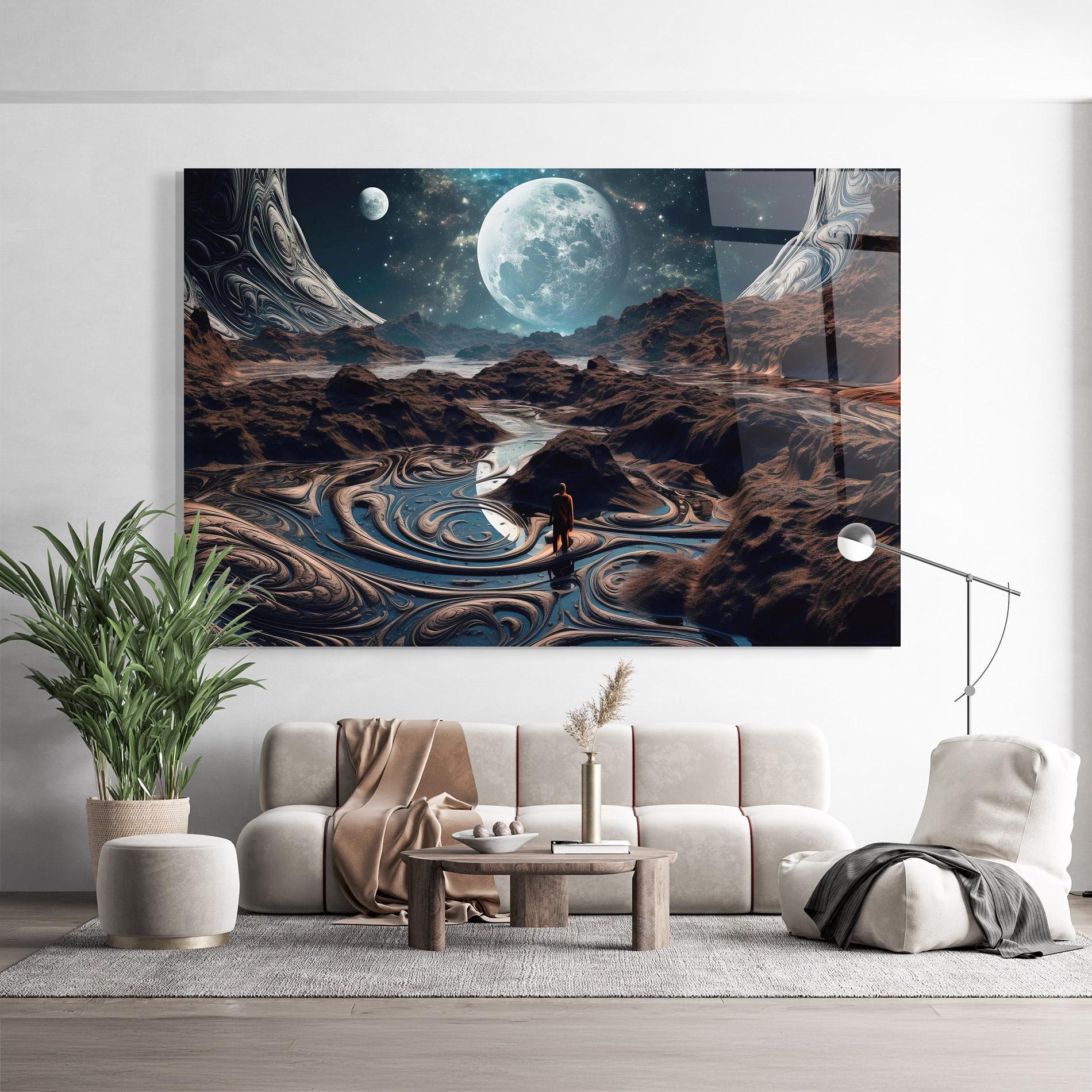 Tablou Sticla Desert Big Moon mockup 9