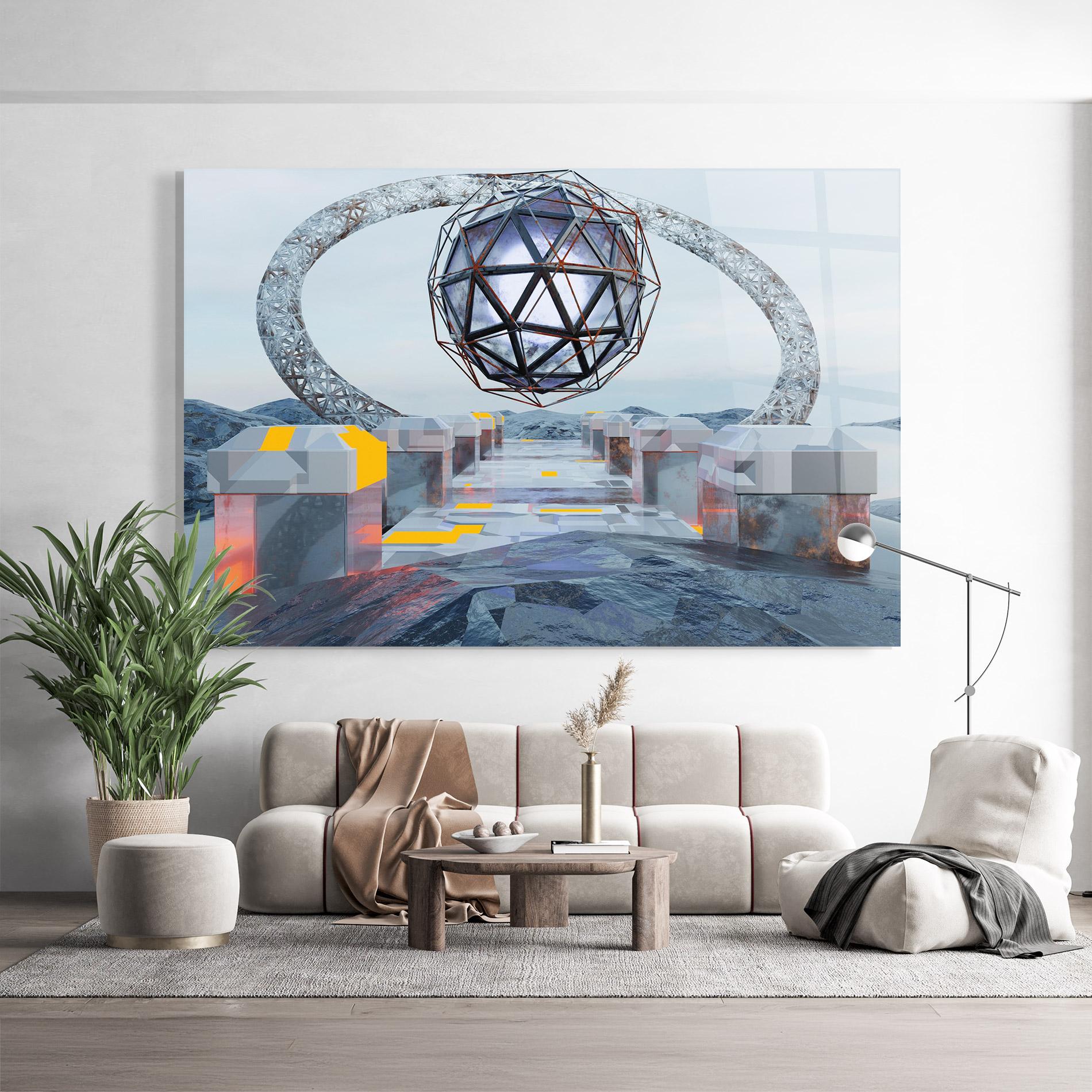 Tablou Sticla Galactic Globe mockup 9