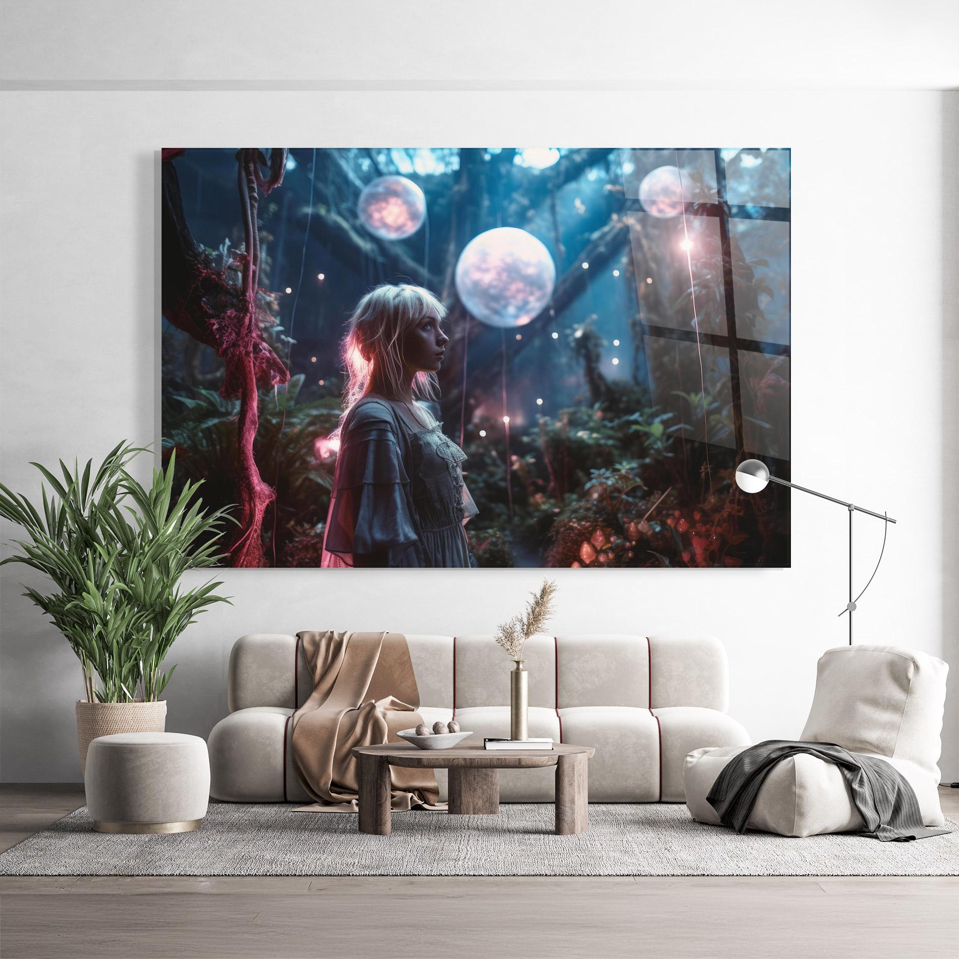 Tablou Sticla Glowing Balls Floating mockup 9