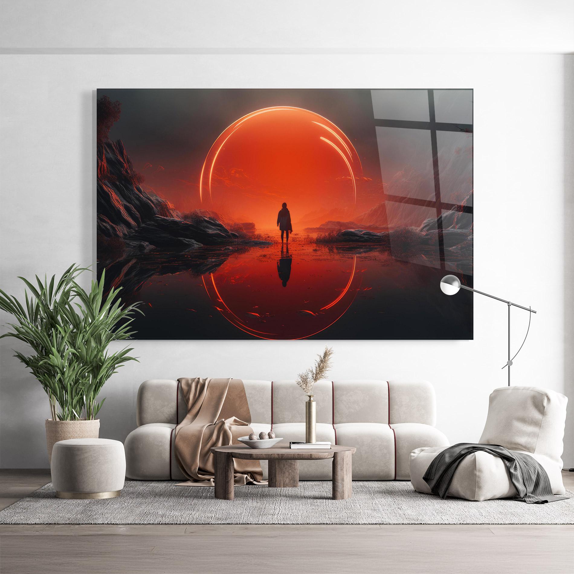 Tablou Sticla Man Orange Orb mockup 9