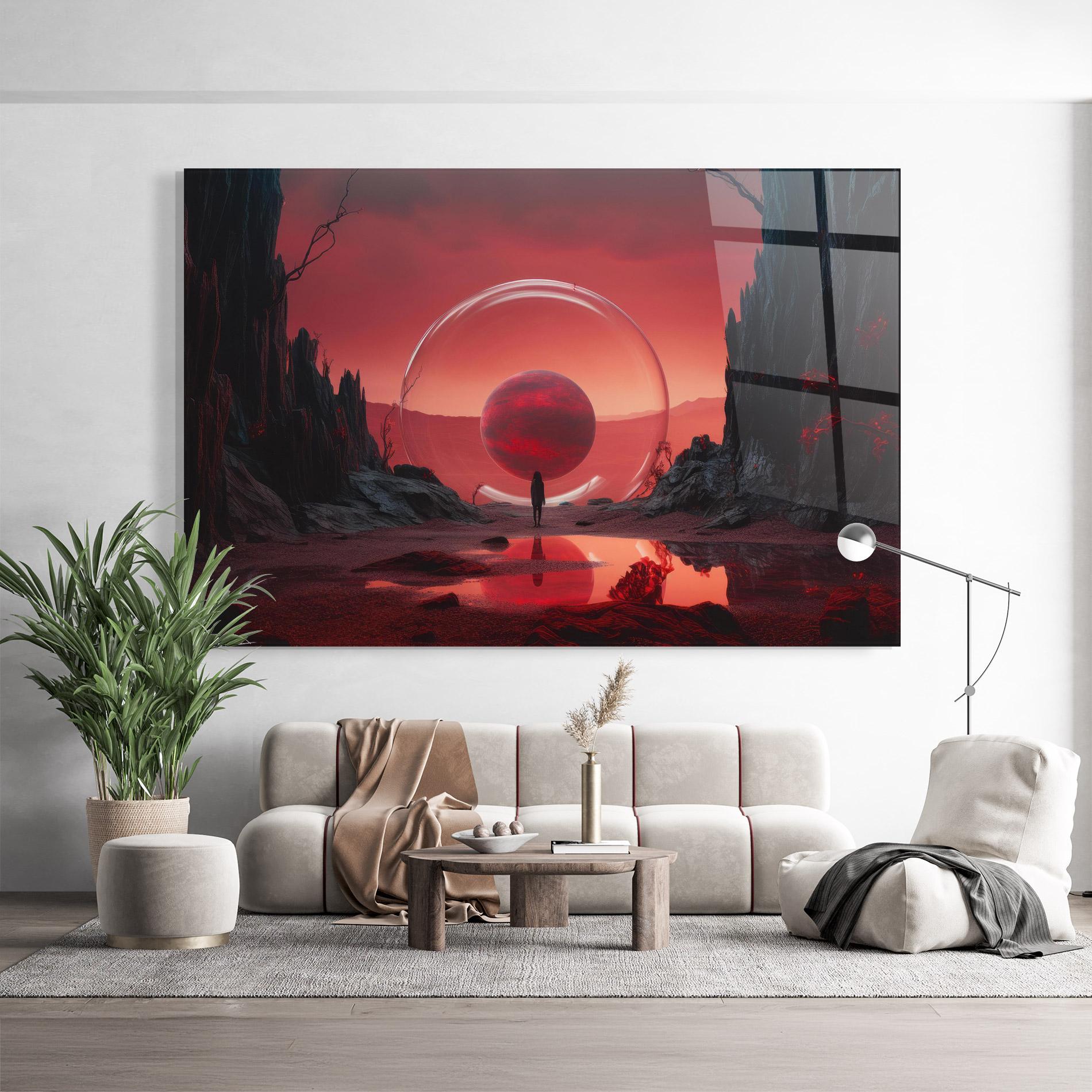 Tablou Sticla Red Planet Art mockup 9