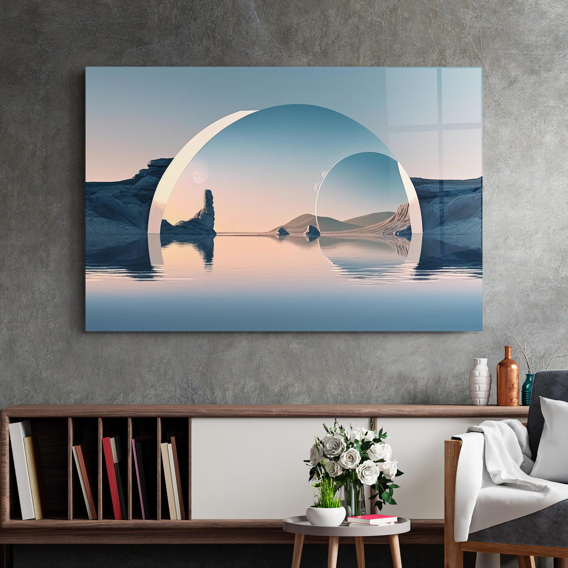 Tablou Sticla 3d Fantastic Elements mockup 2