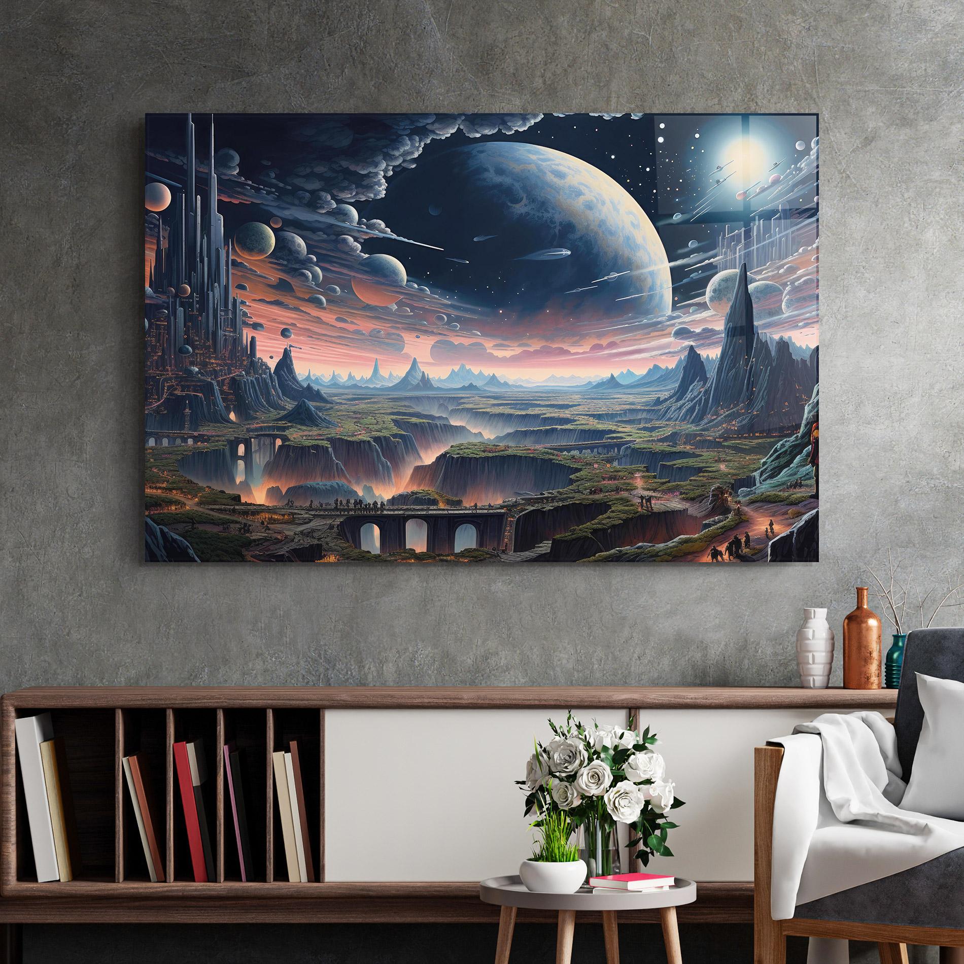 Tablou Sticla Celestial Chronicler mockup 2