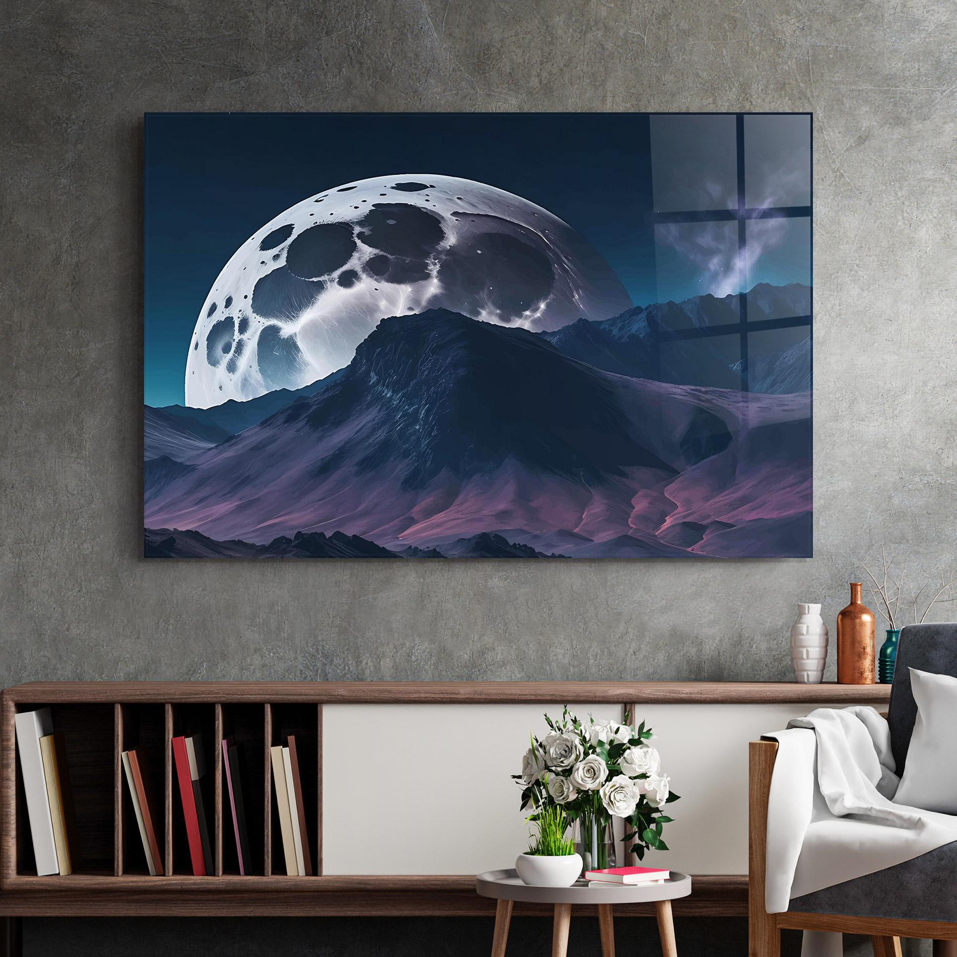 Tablou Sticla Full Moon Smoke mockup 2