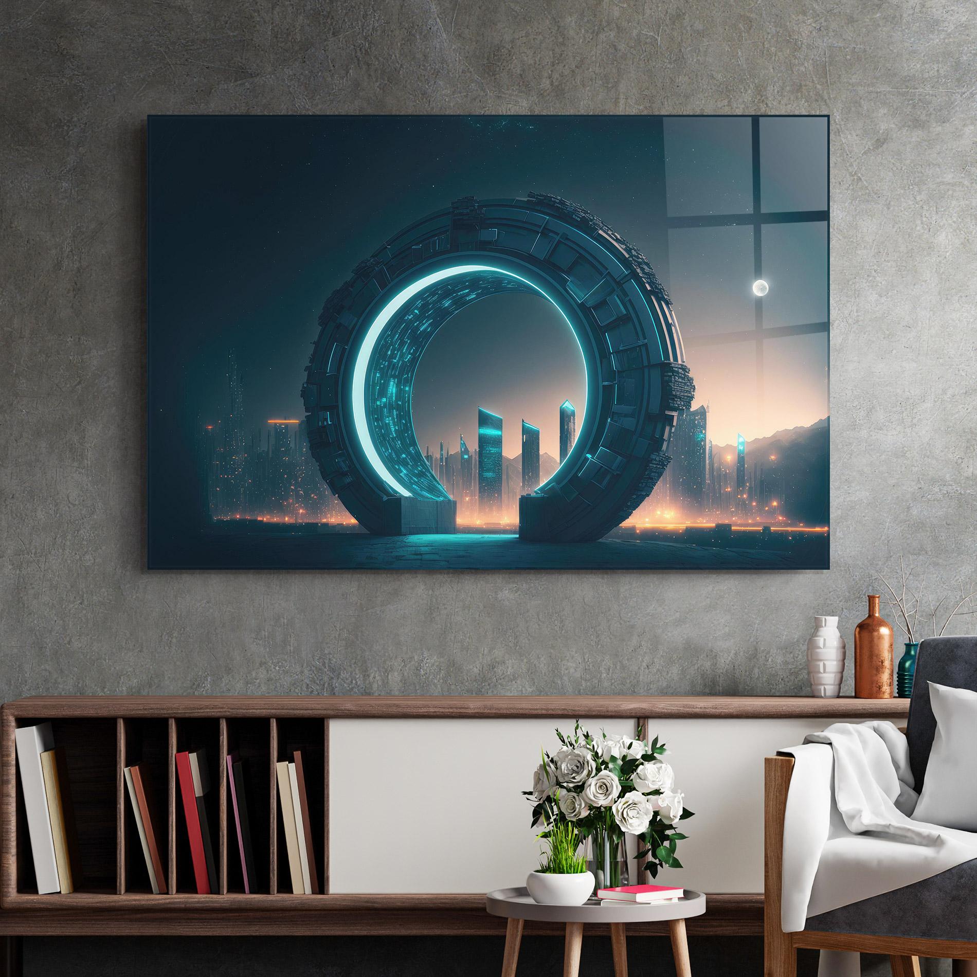 Tablou Sticla Future Portal mockup 2