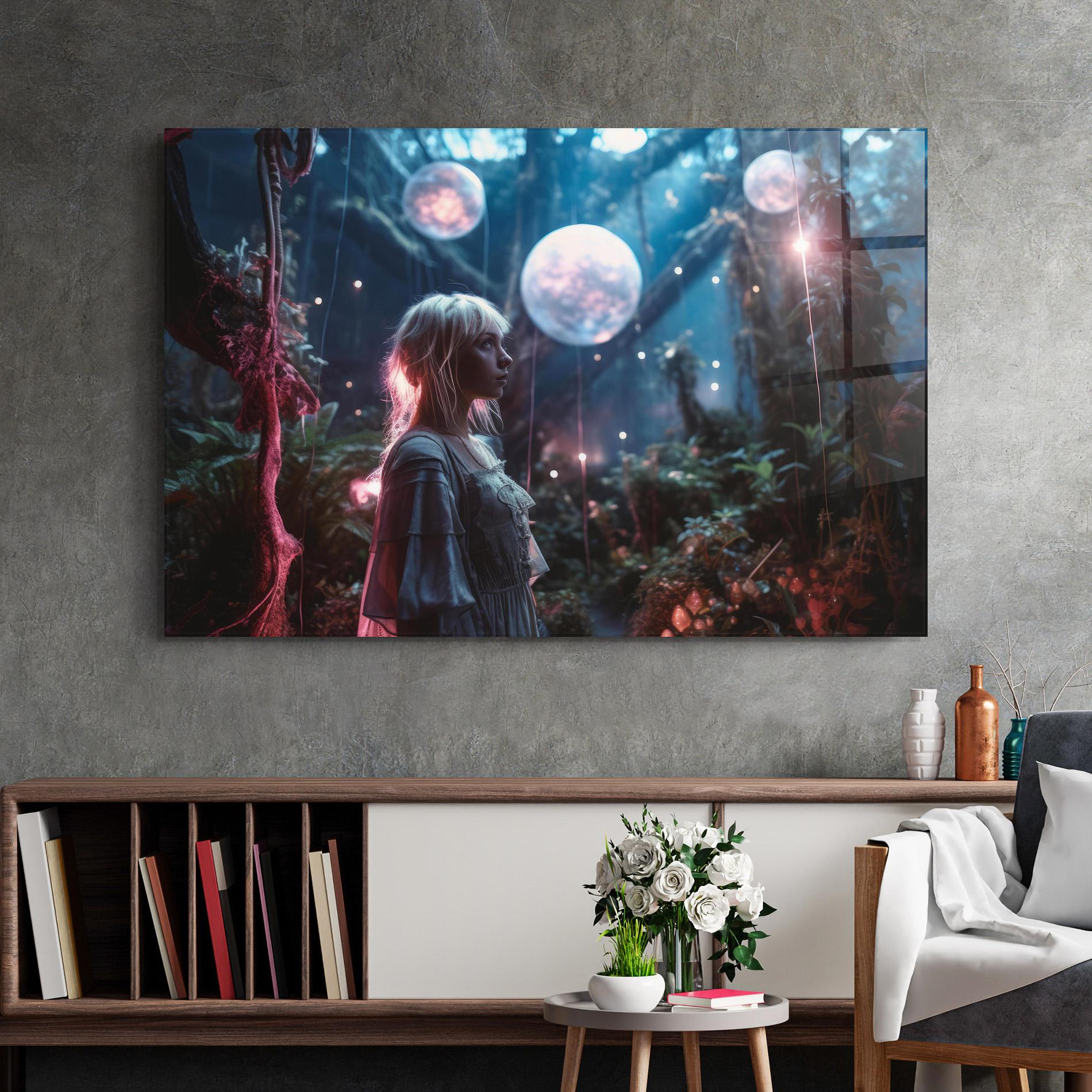 Tablou Sticla Glowing Balls Floating mockup 2