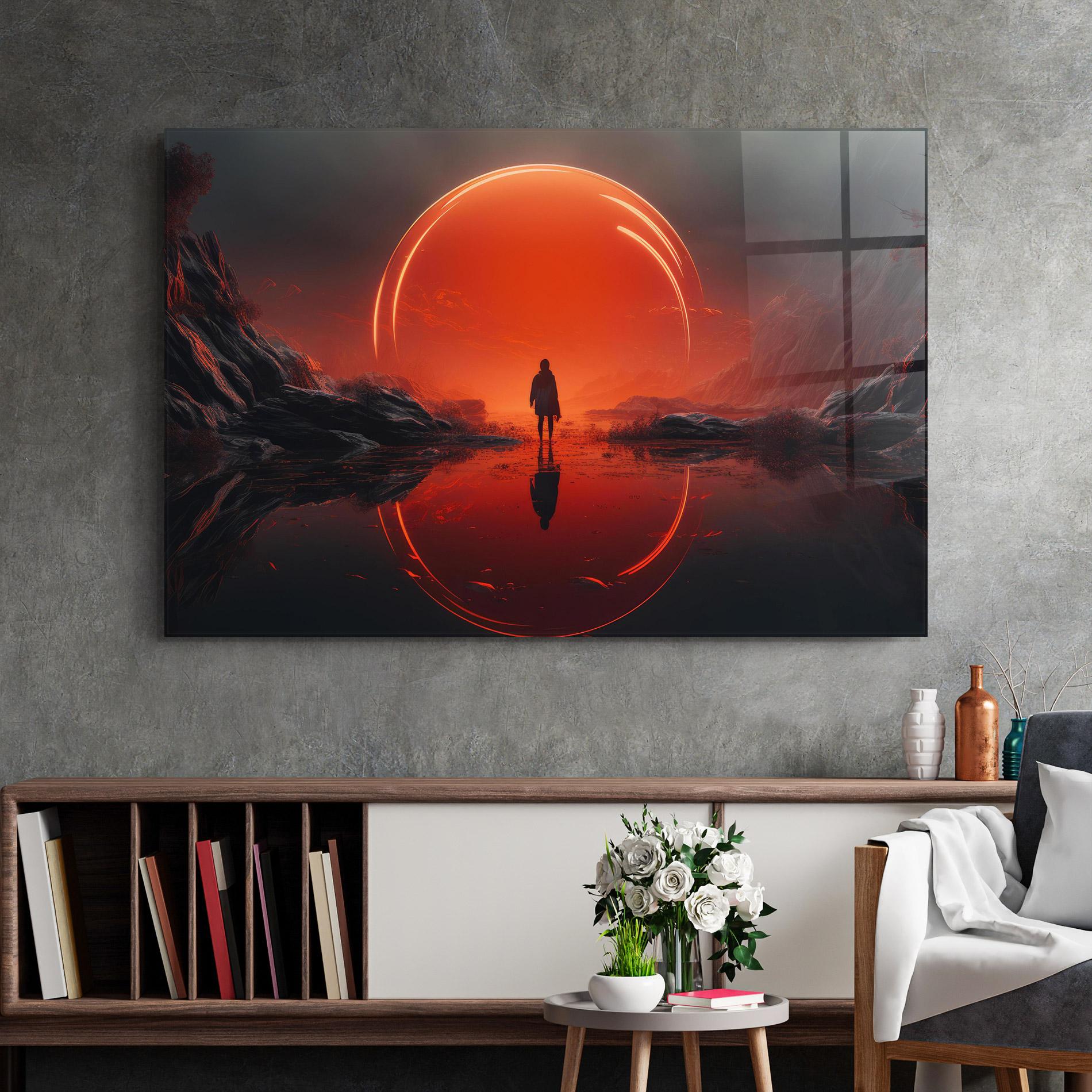 Tablou Sticla Man Orange Orb mockup 2