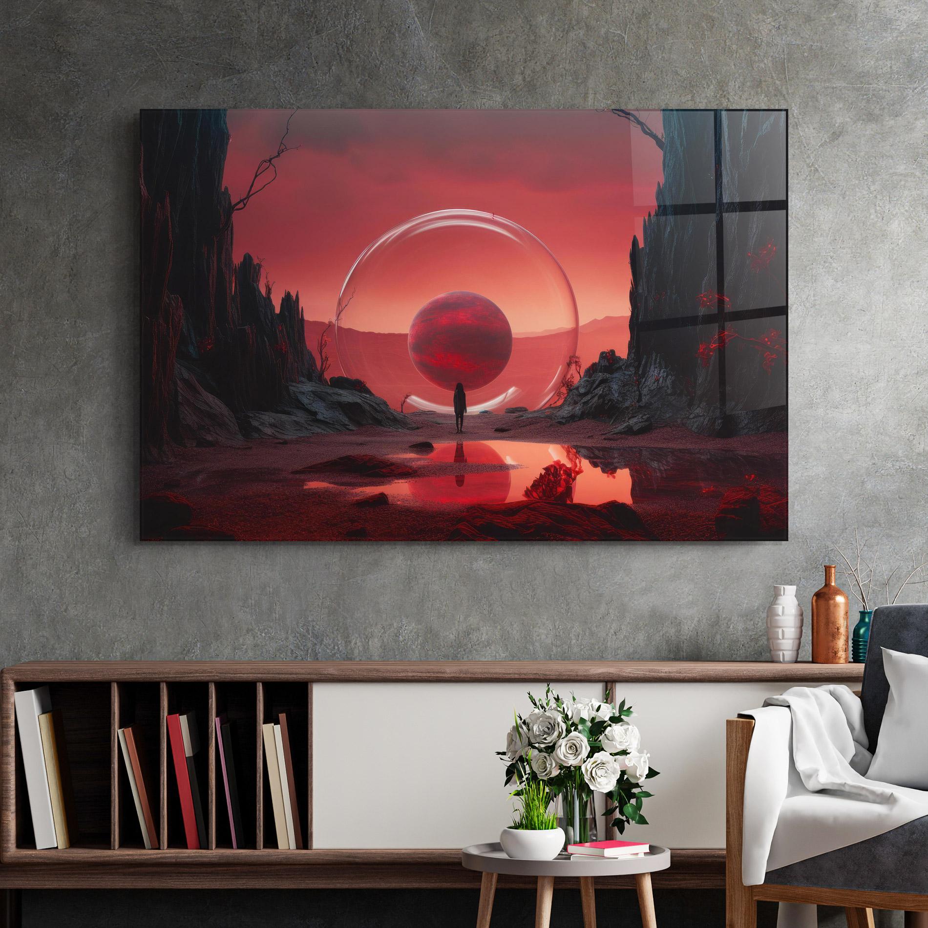 Tablou Sticla Red Planet Art mockup 2