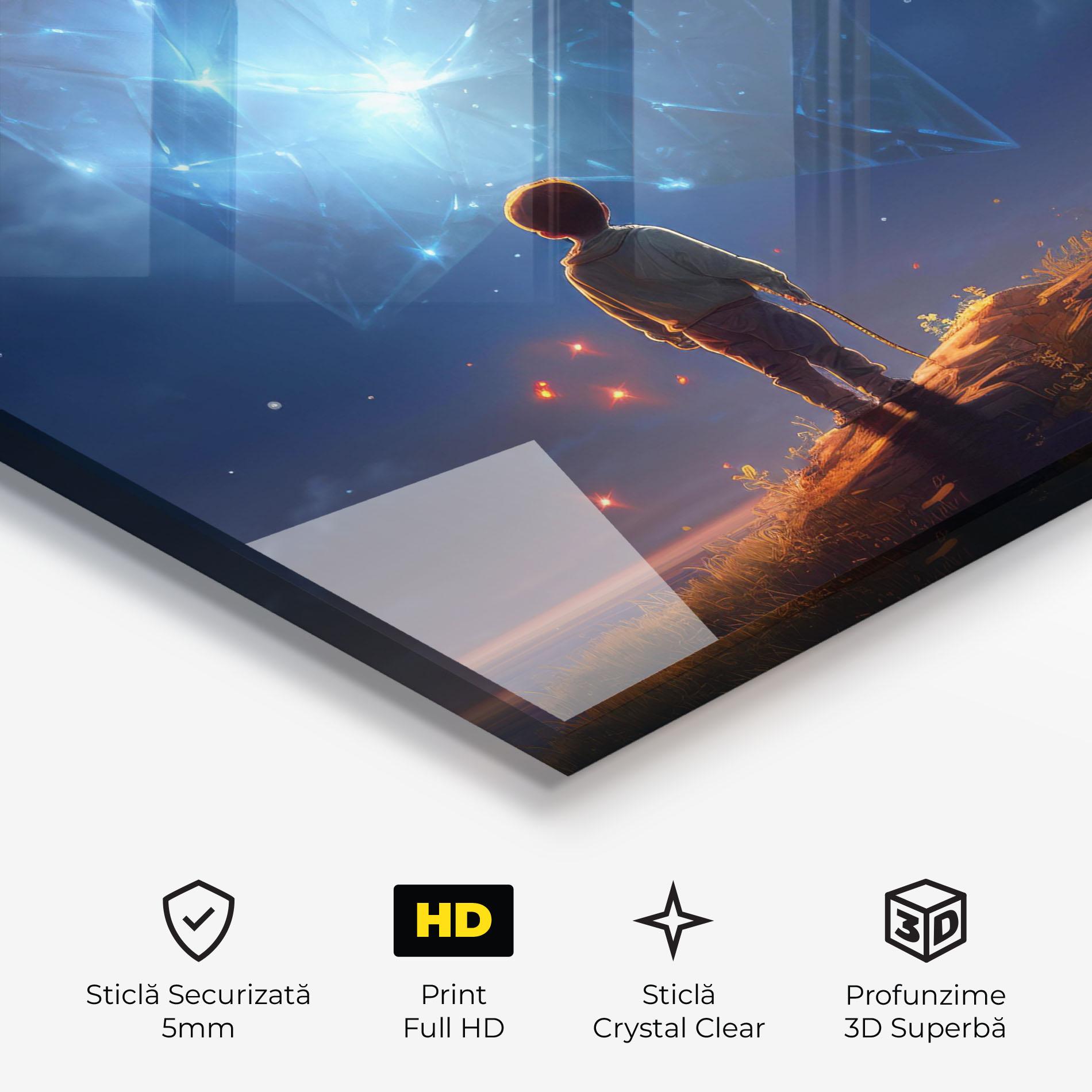 Tablou Sticla Blue Star Floating mockup 3