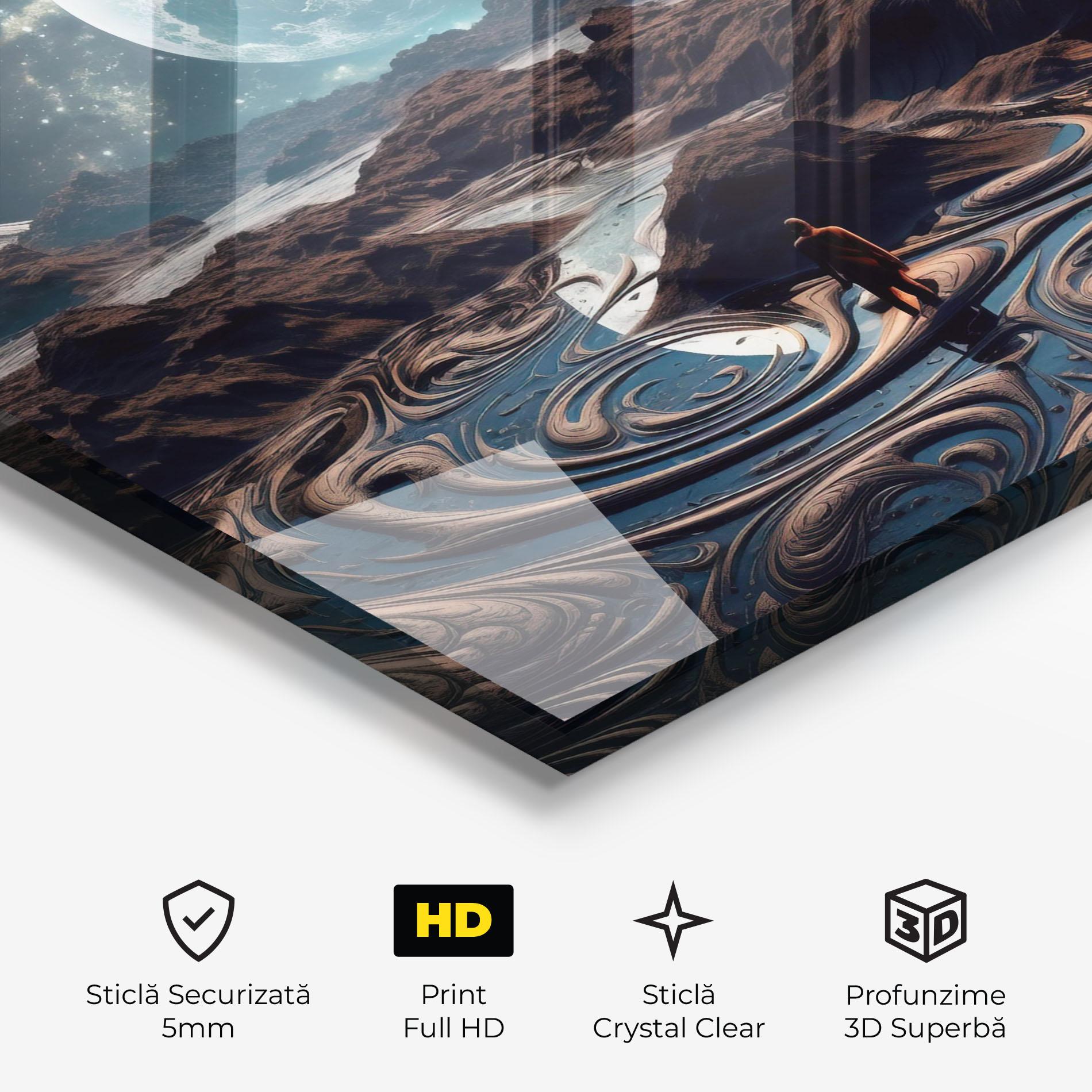 Tablou Sticla Desert Big Moon mockup 3