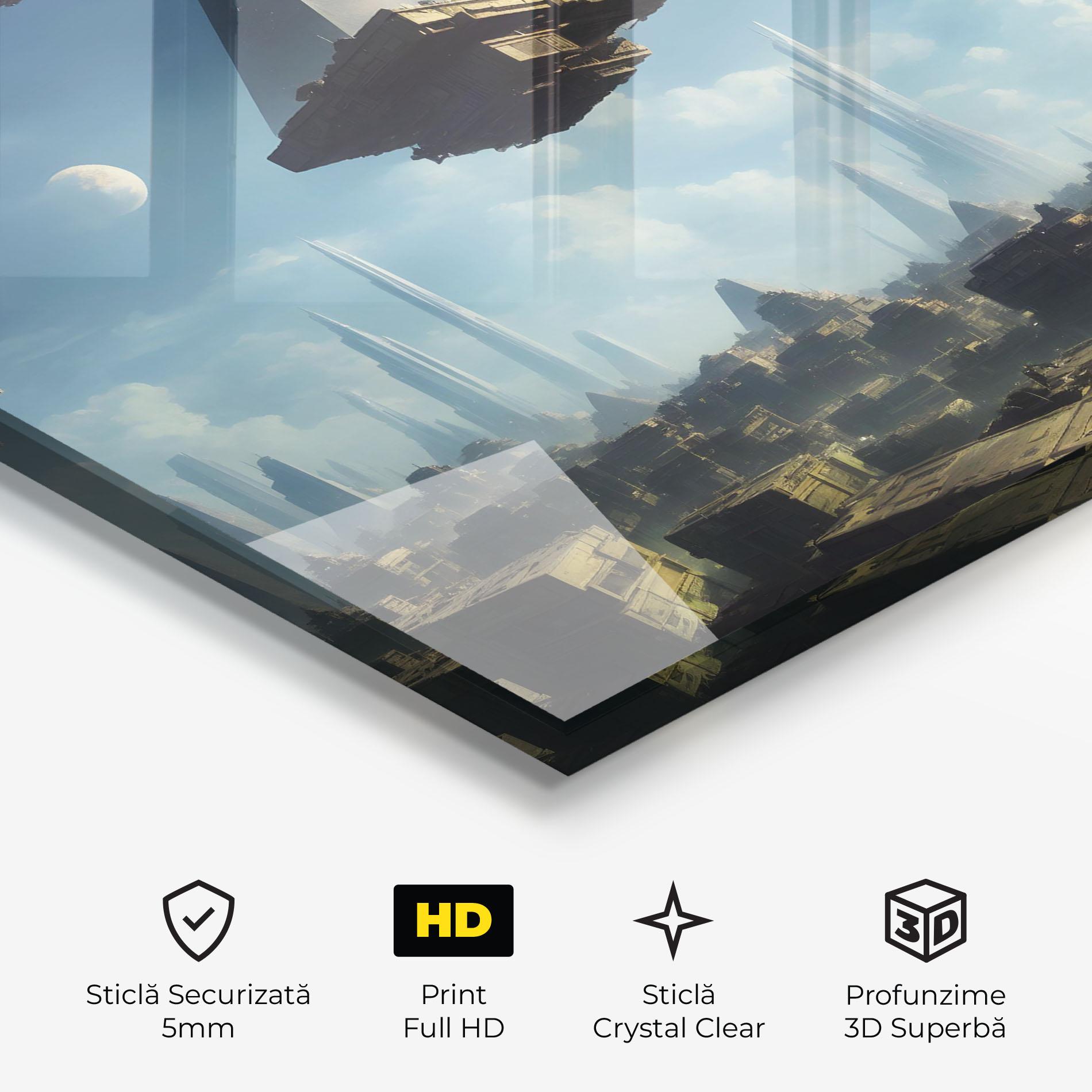 Tablou Sticla Flying Piramids mockup 3