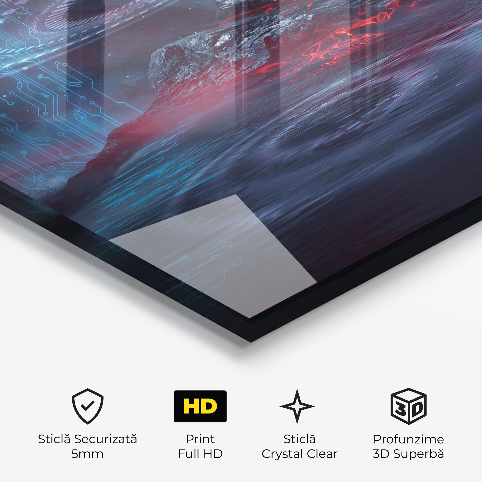 Tablou Sticla Neon Space Galaxy mockup 3