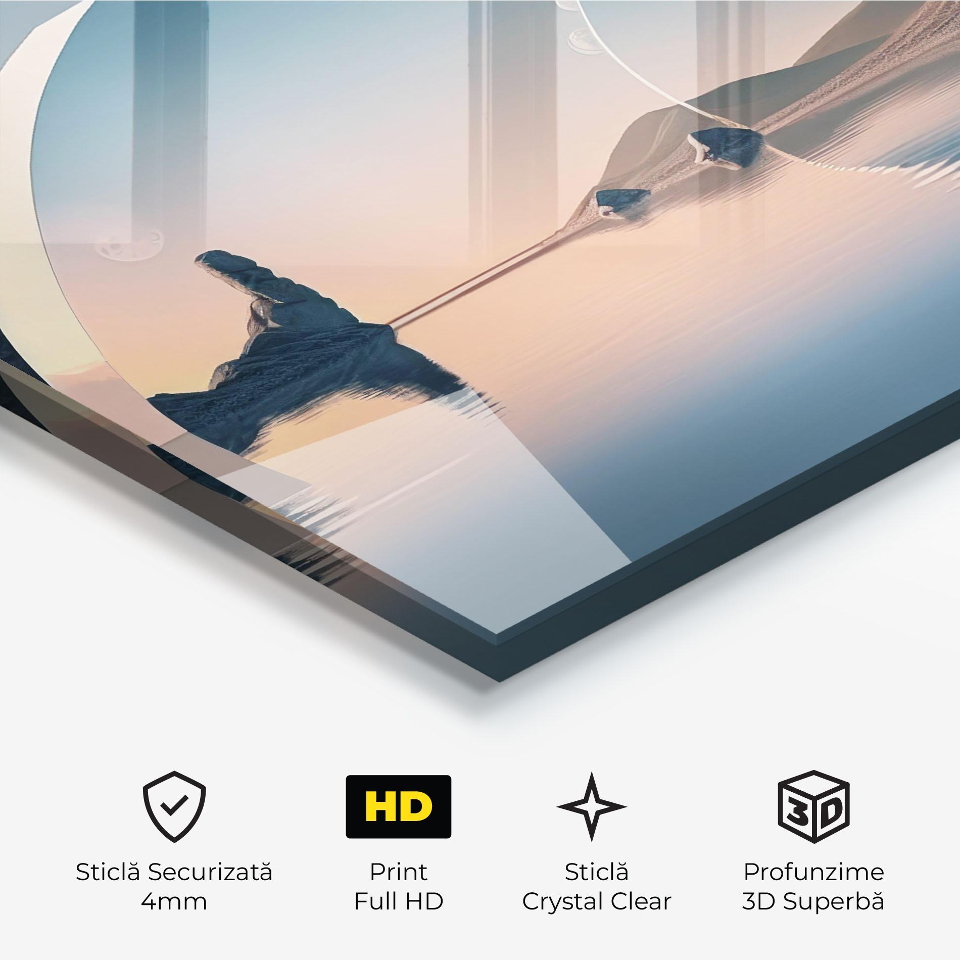 Tablou Sticla 3d Fantastic Elements mockup 3