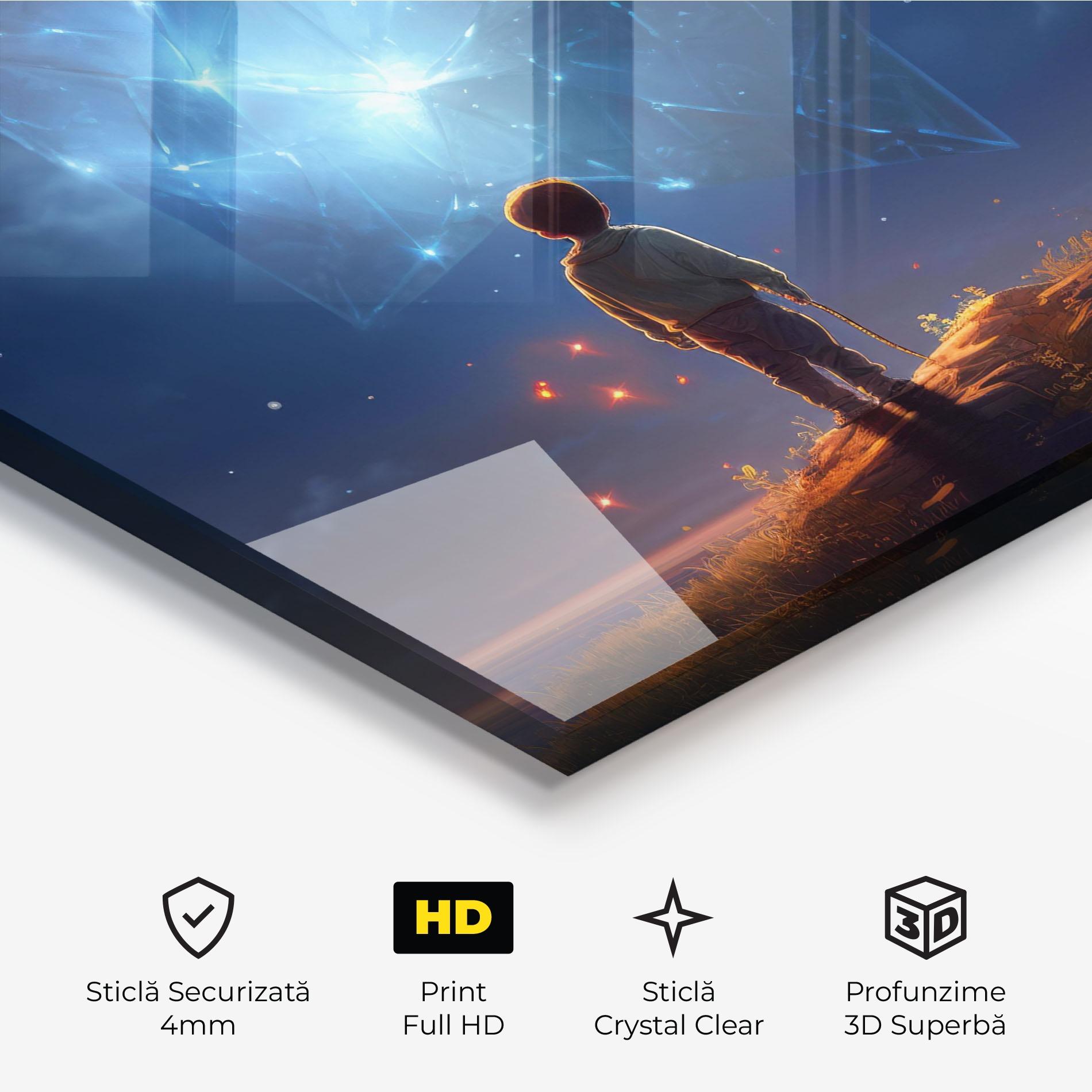 Tablou Sticla Blue Star Floating mockup 3