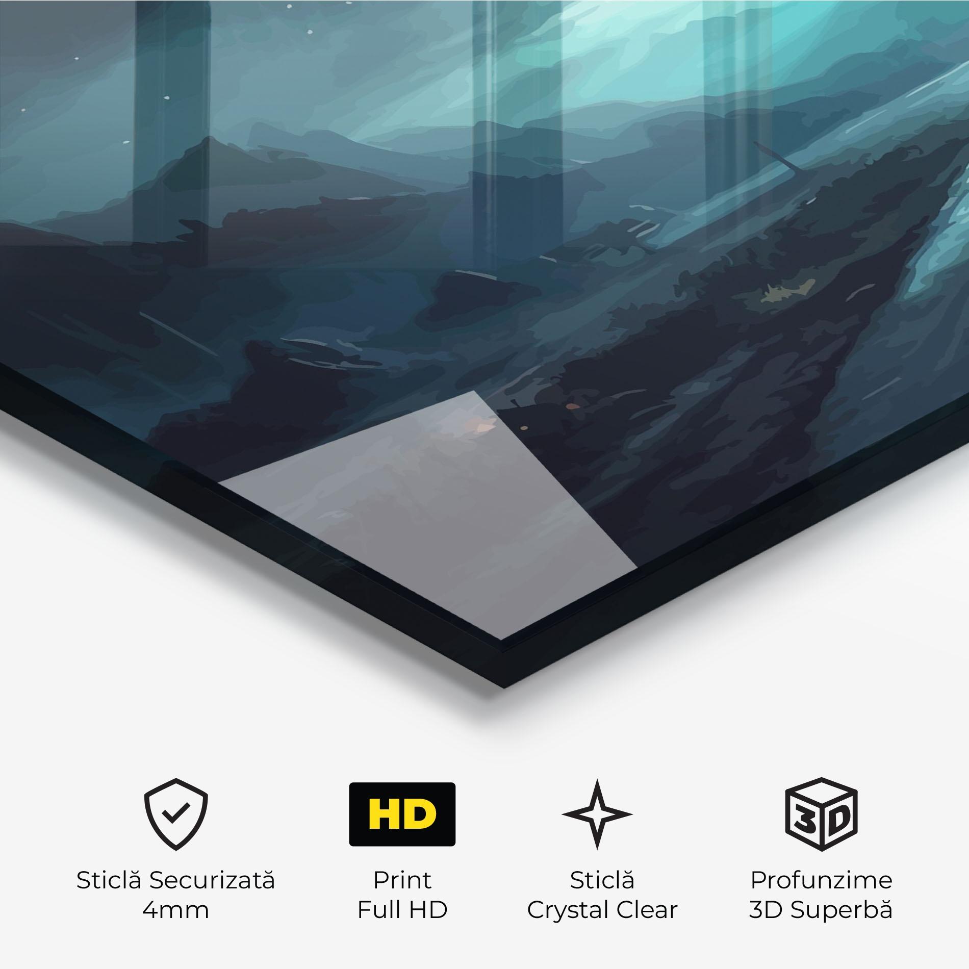 Tablou Sticla Blue Universe mockup 3