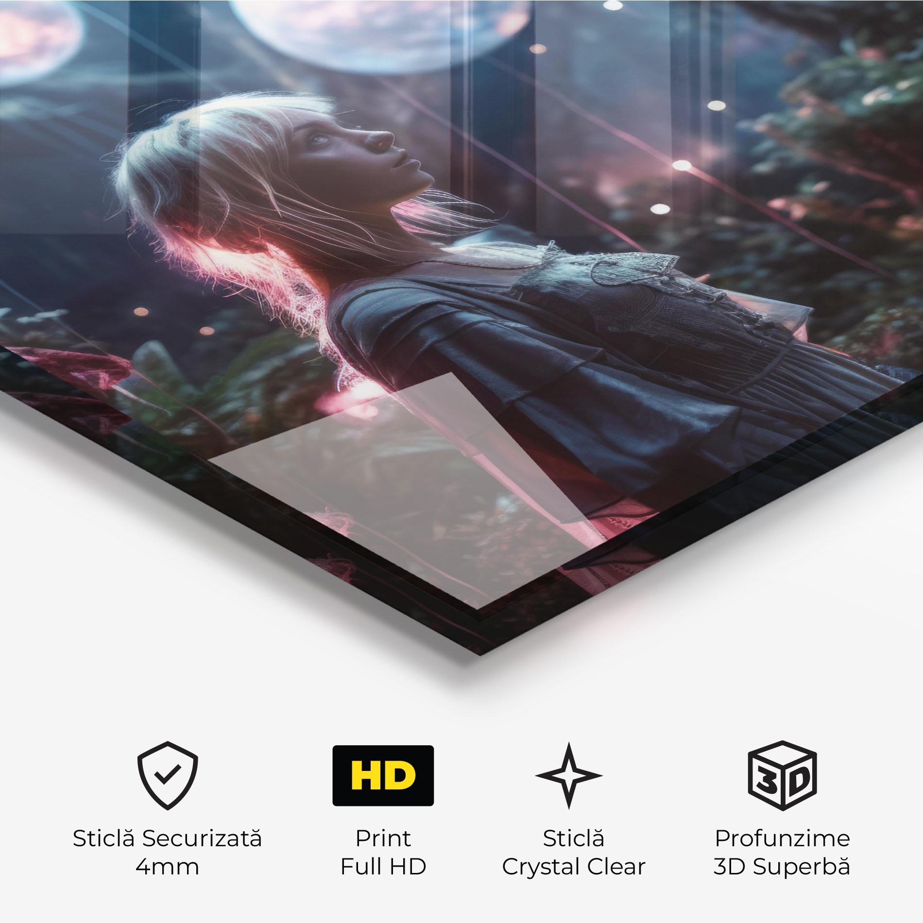 Tablou Sticla Glowing Balls Floating mockup 3