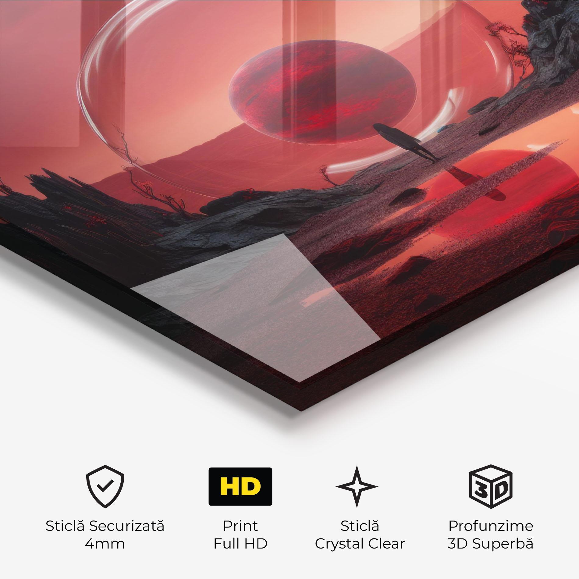 Tablou Sticla Red Planet Art mockup 3