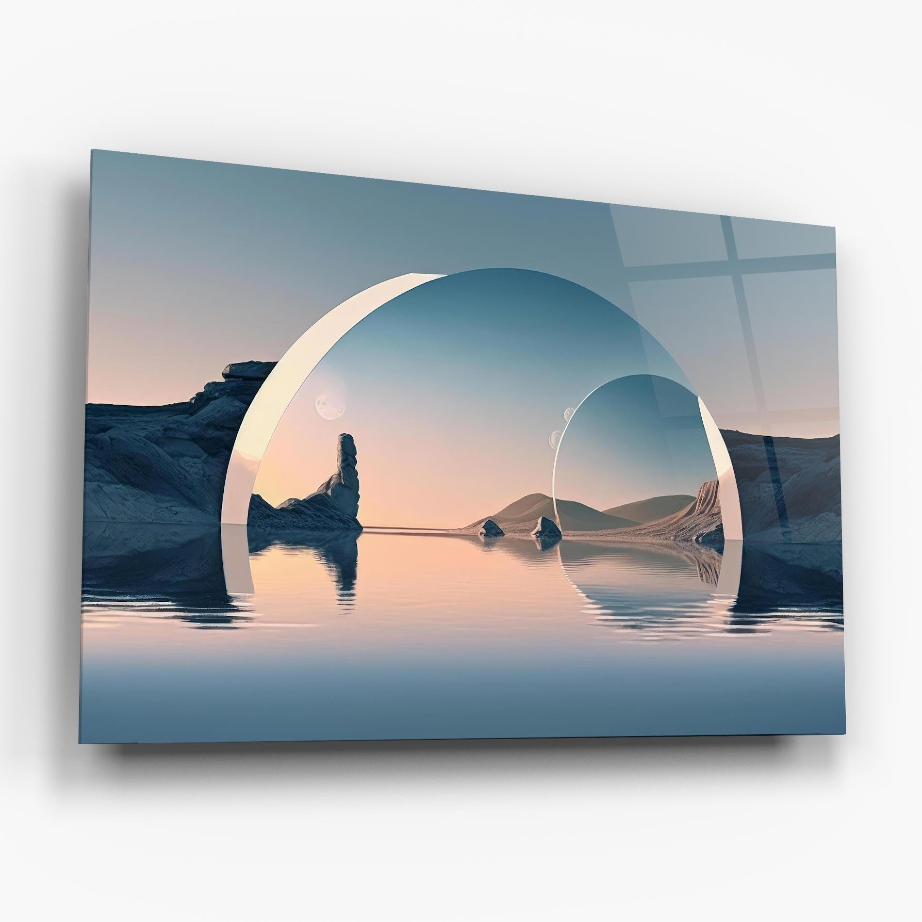 Tablou Sticla 3d Fantastic Elements mockup 6