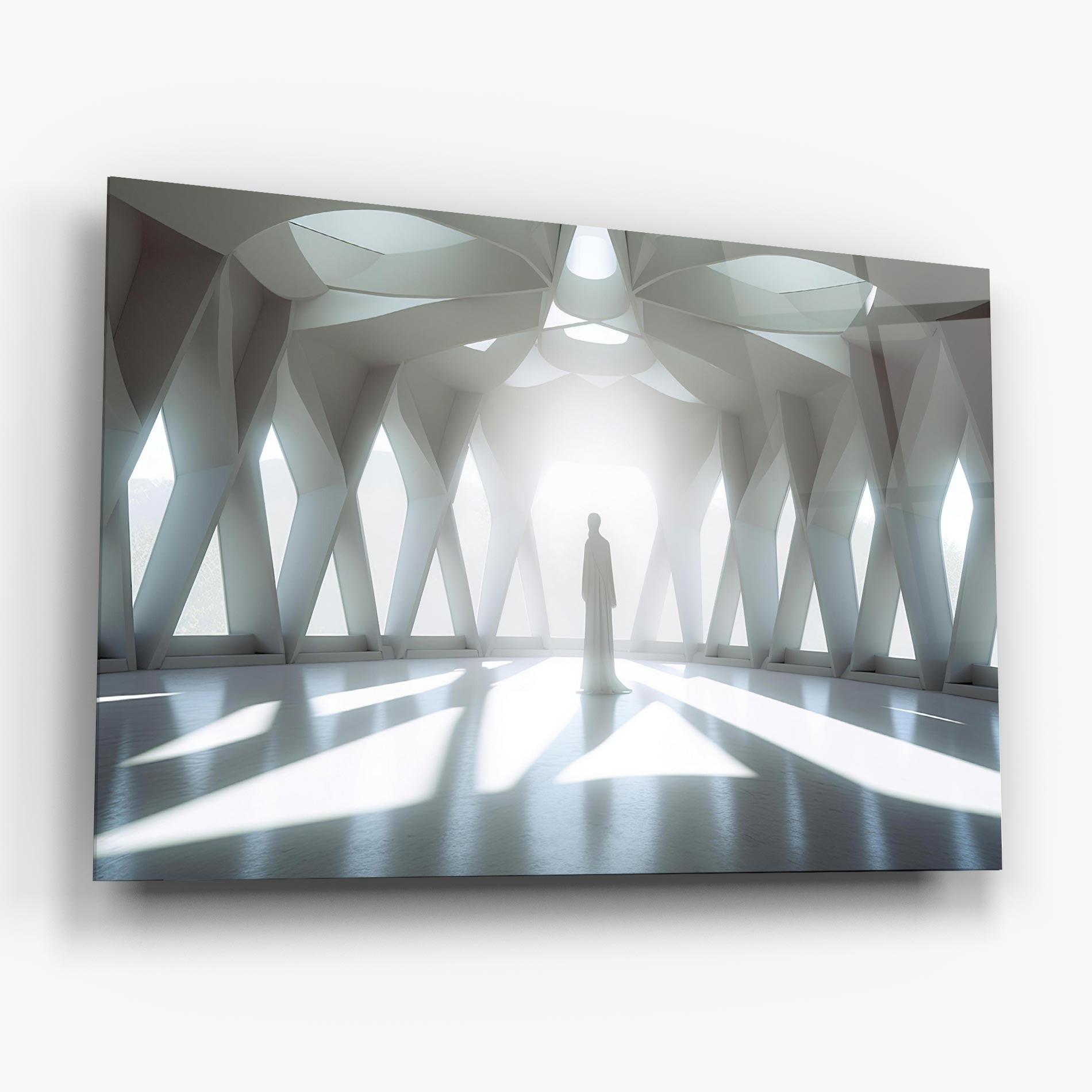 Tablou Sticla Bright Room Statue mockup 6