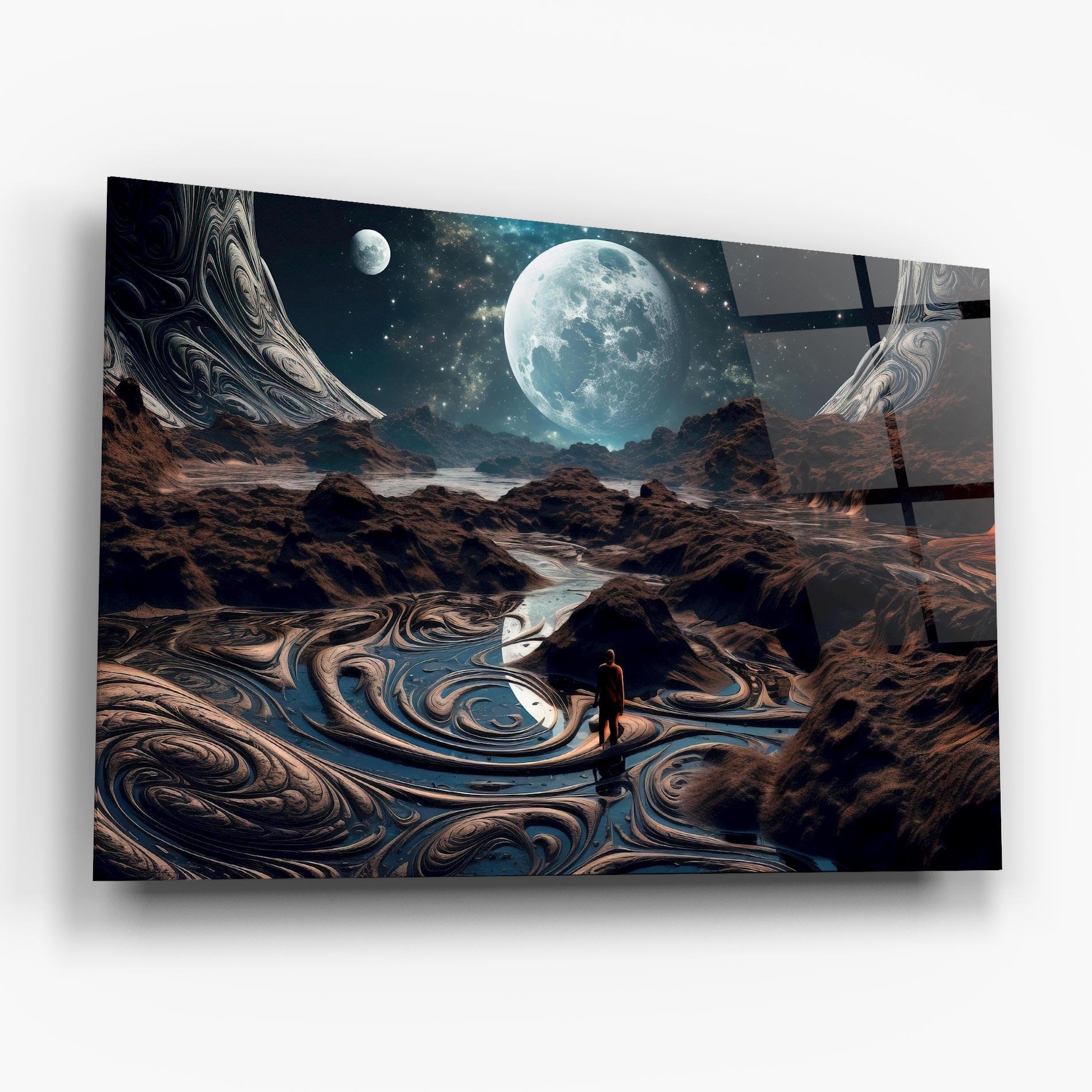 Tablou Sticla Desert Big Moon mockup 6