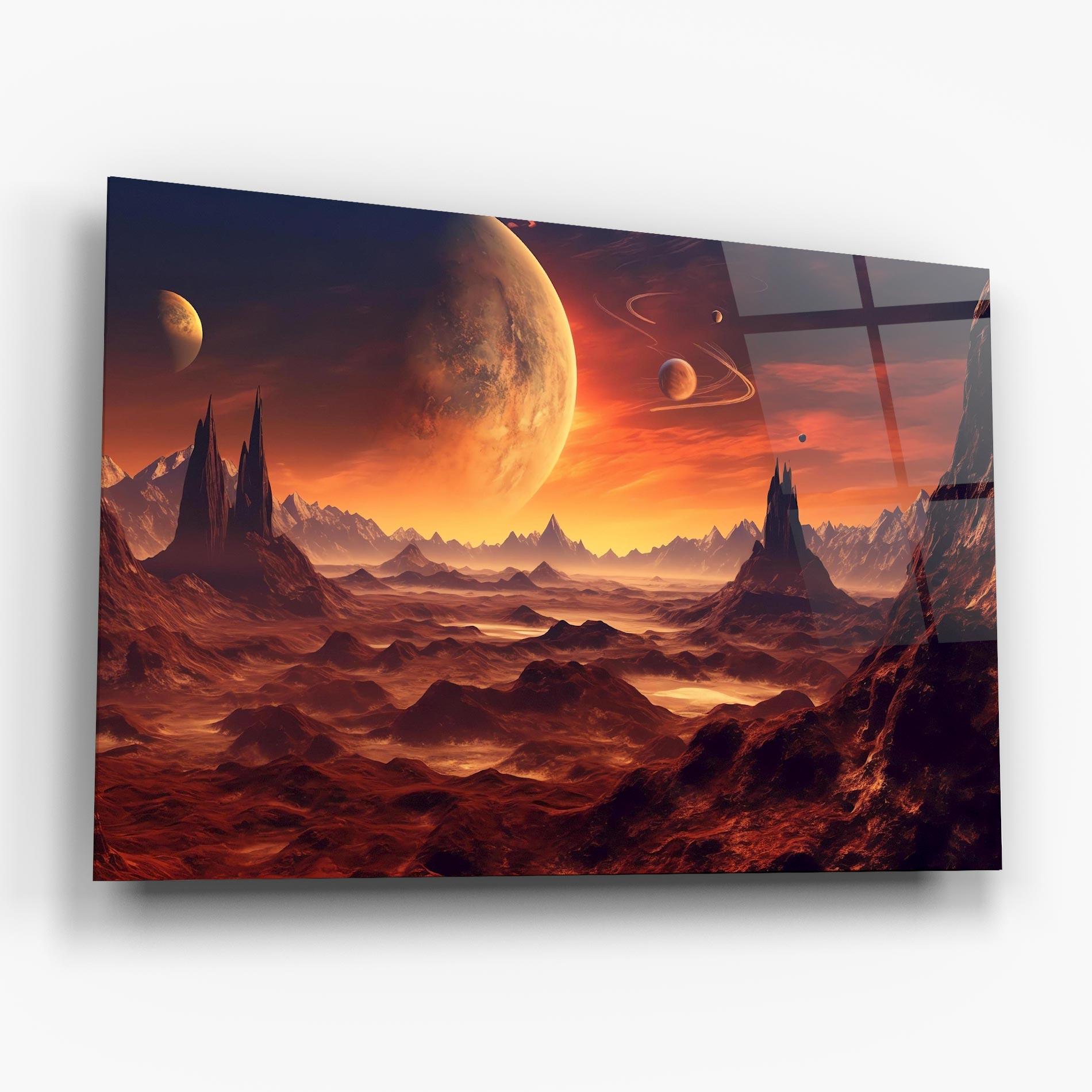 Tablou Sticla Fiery Orange Sunset mockup 6