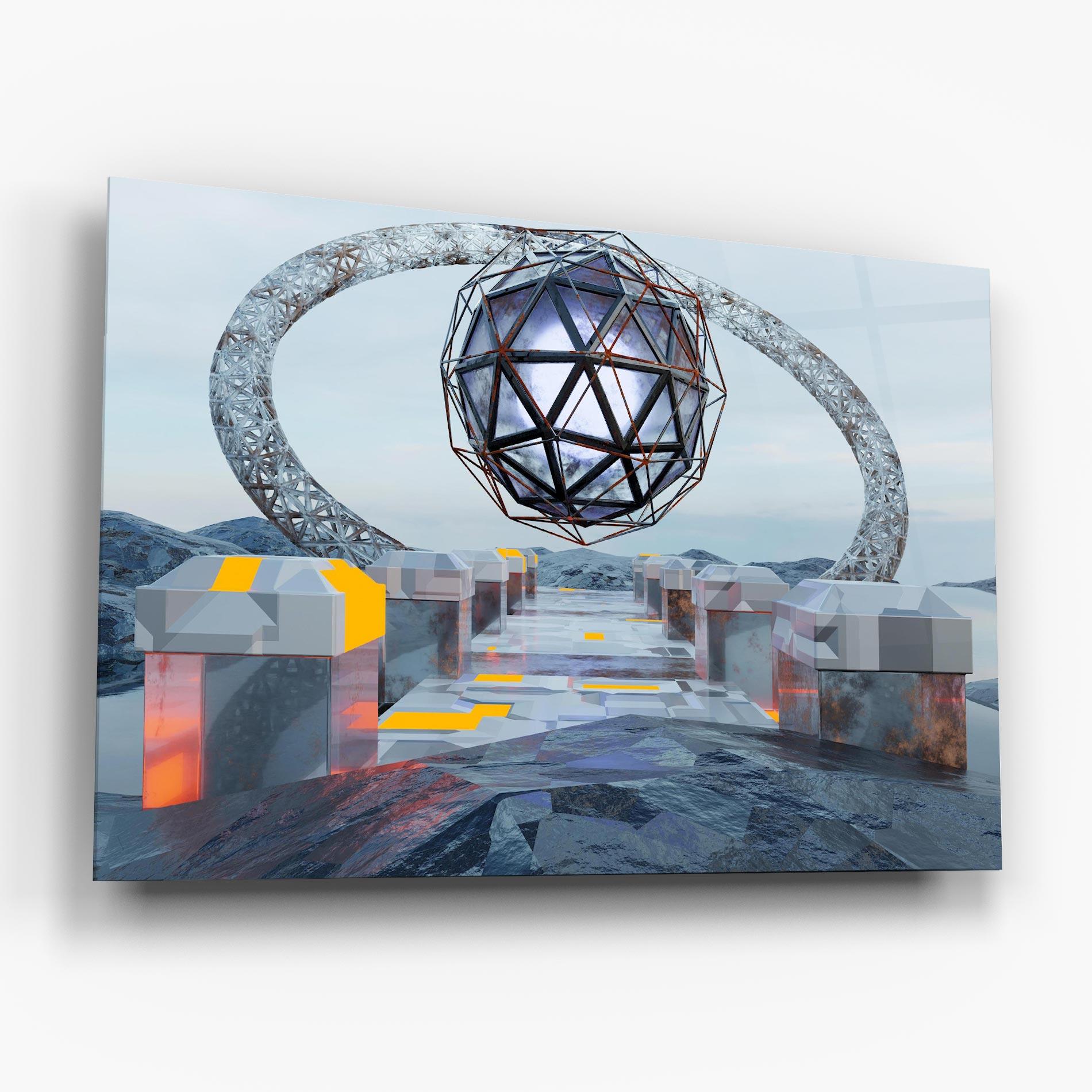 Tablou Sticla Galactic Globe mockup 6