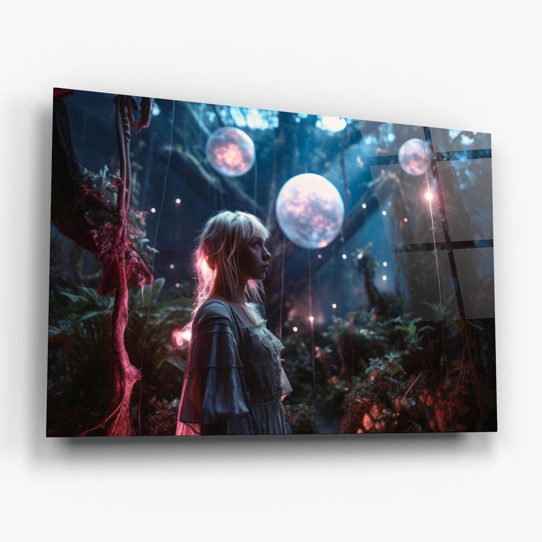 Tablou Sticla Glowing Balls Floating mockup 6