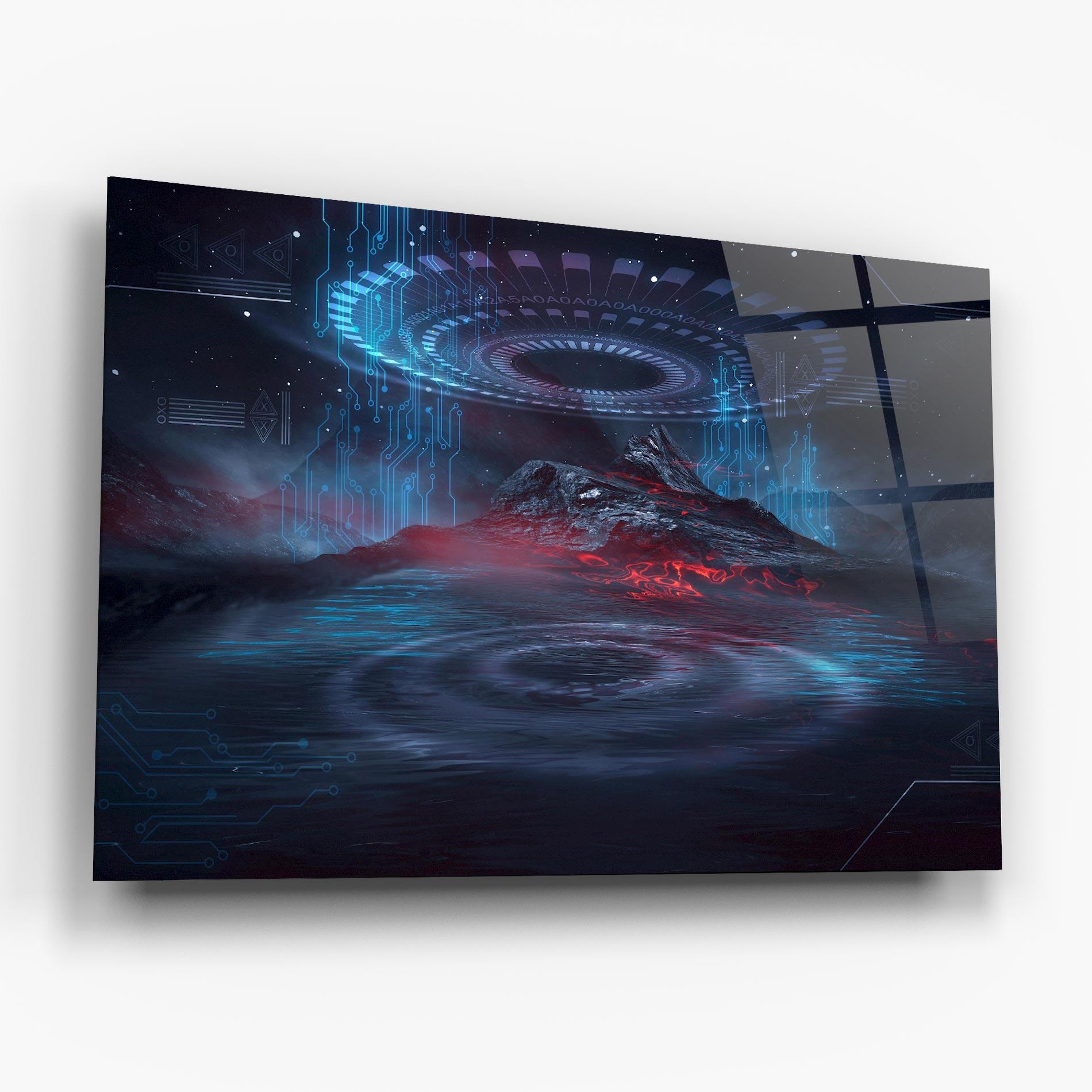 Tablou Sticla Neon Space Galaxy mockup 6