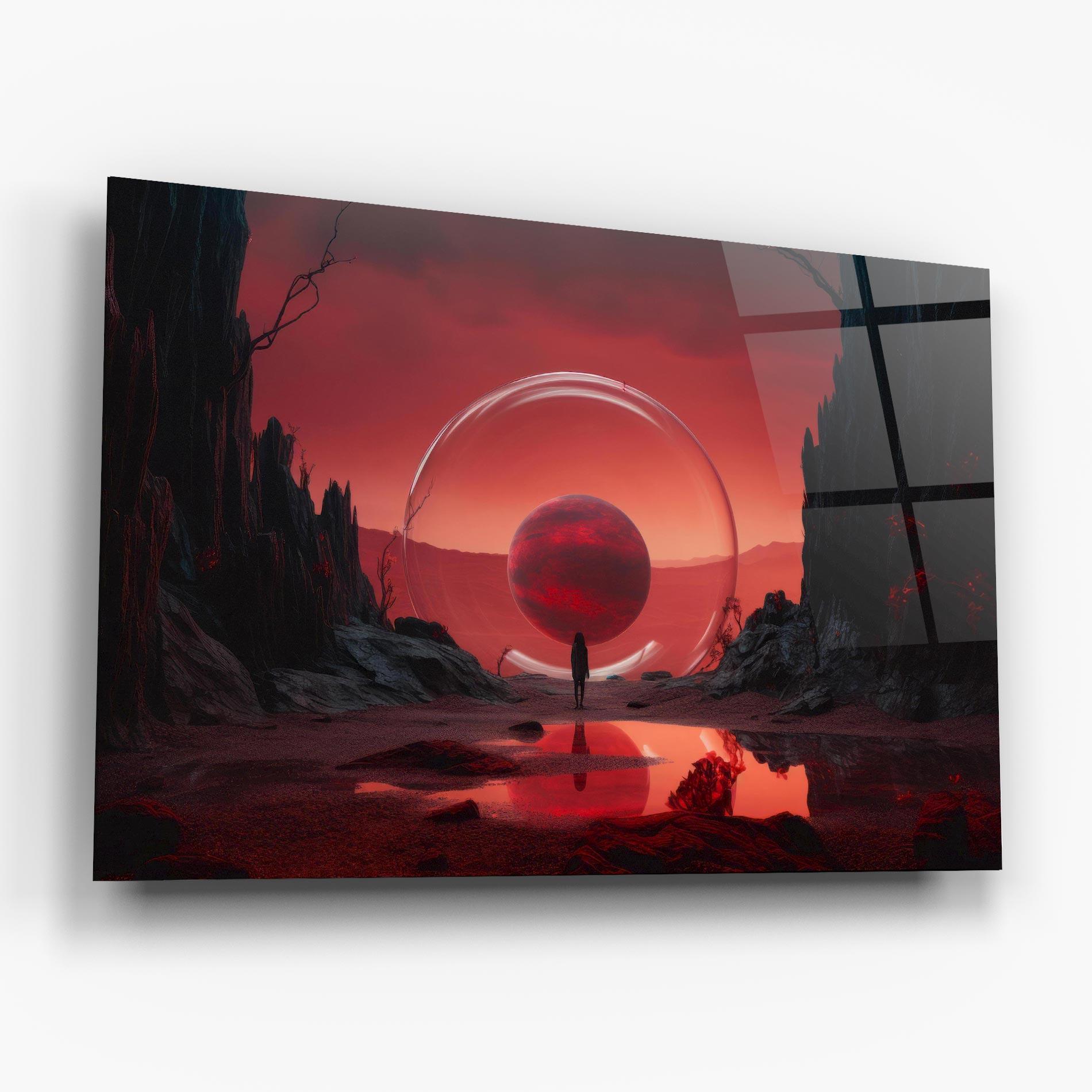 Tablou Sticla Red Planet Art mockup 6